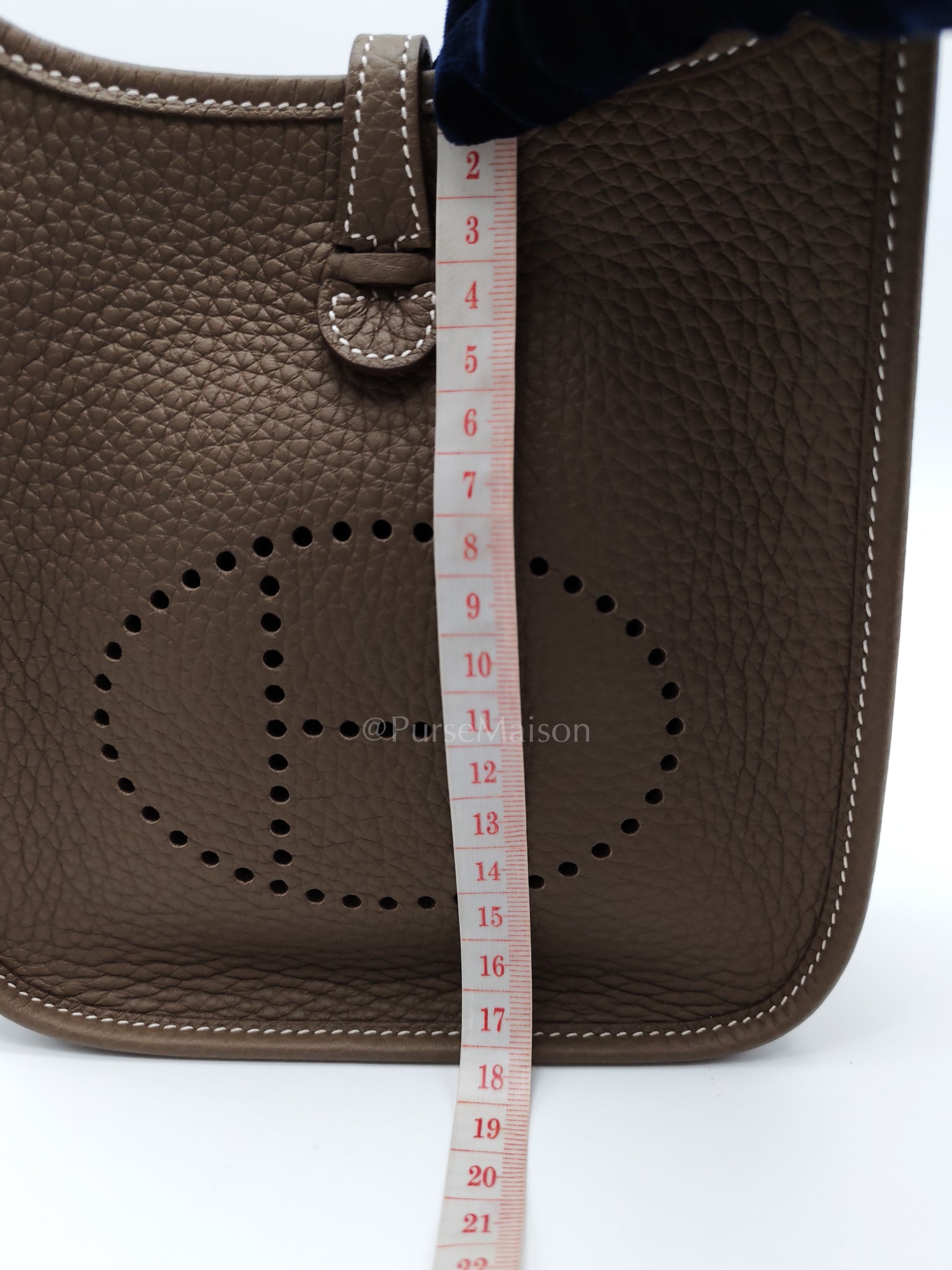 Evelyne TPM Etoupe in Clemence Leather and Palladium Hardware Stamp K (2025) | Purse Maison Luxury Bags Shop