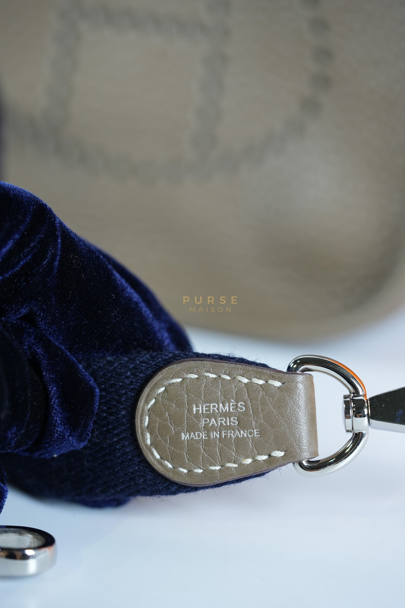 Evelyne TPM Etoupe in Clemence Leather and Palladium Hardware Stamp Y (2020) | Purse Maison Luxury Bags Shop