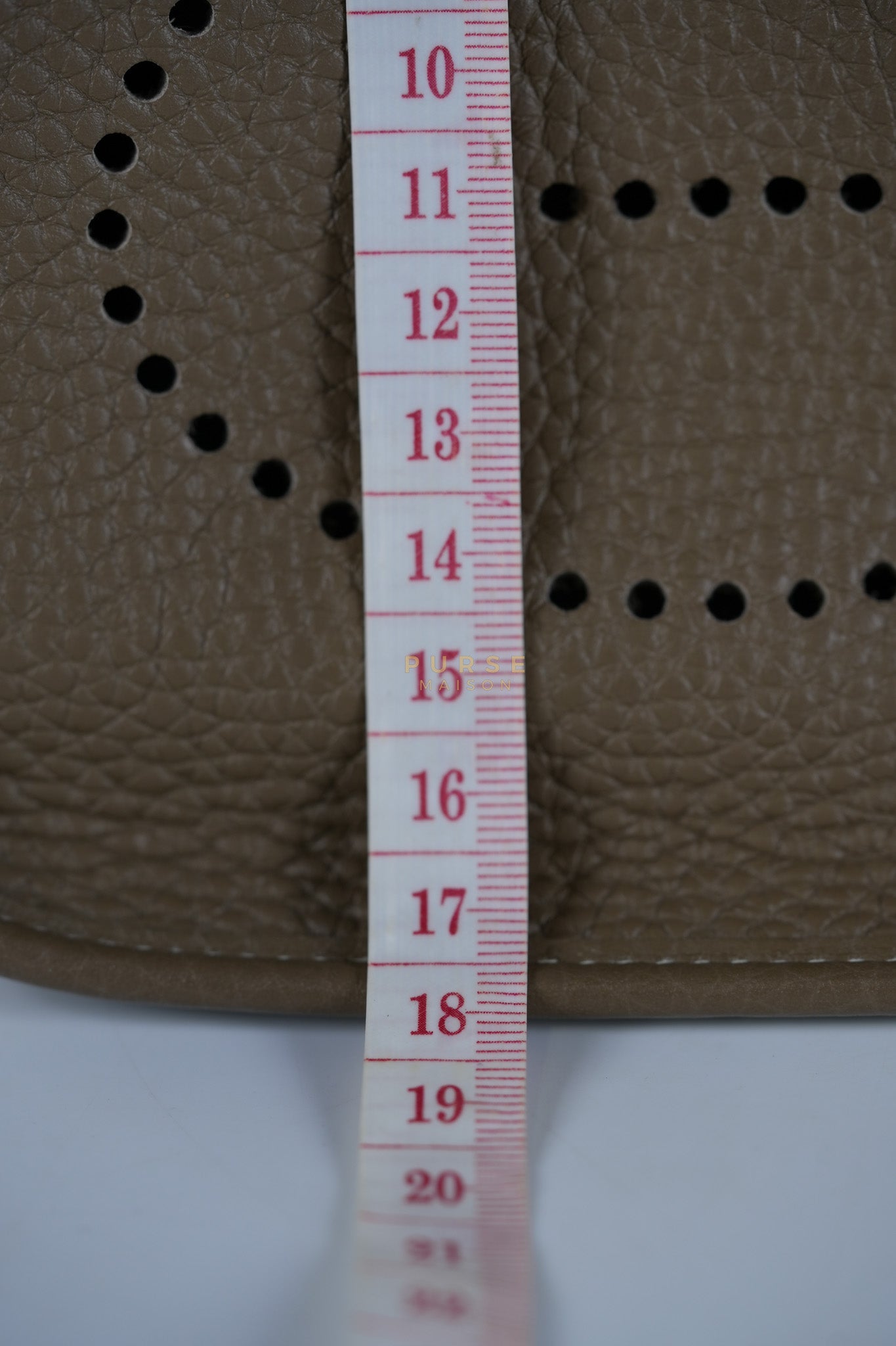 Evelyne TPM Etoupe in Clemence Leather and Palladium Hardware Stamp Y (2020) | Purse Maison Luxury Bags Shop