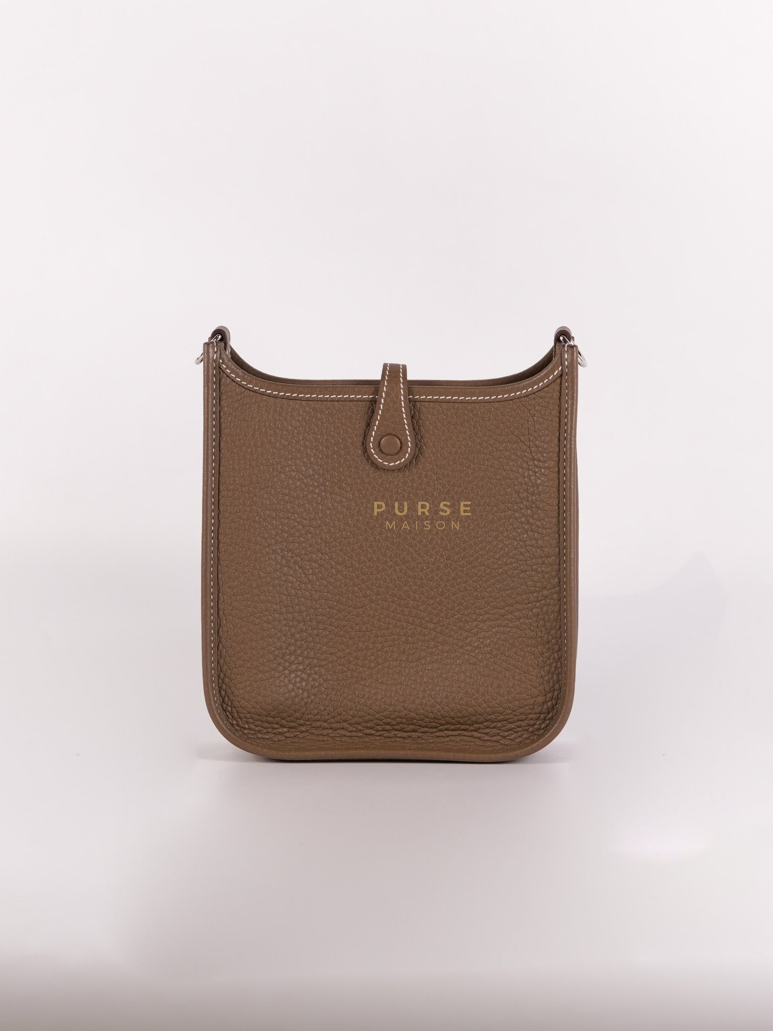 Evelyne TPM Etoupe in Clemence Leather and Palladium Hardware Stamp Y (2020) | Purse Maison Luxury Bags Shop