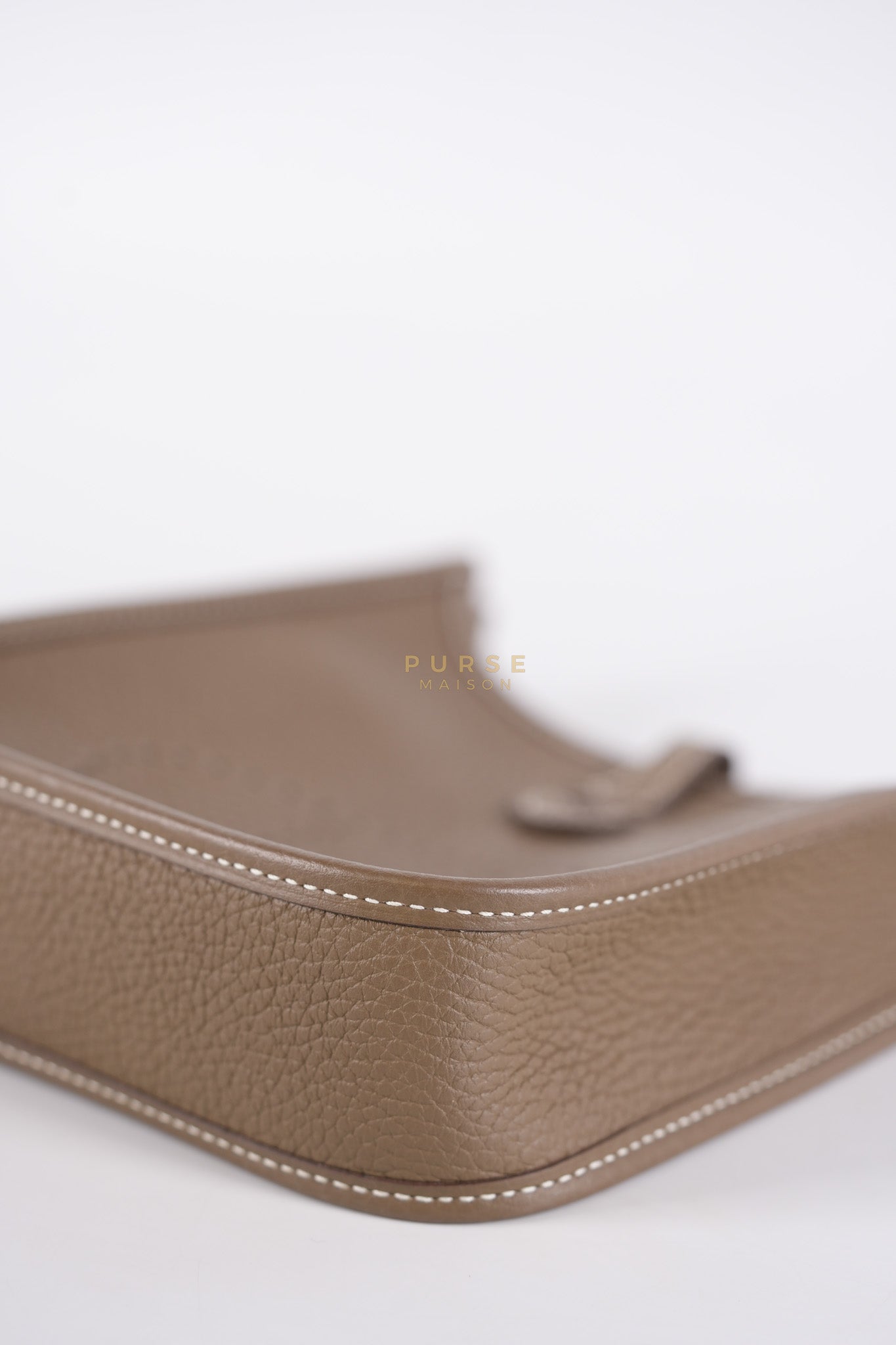 Evelyne TPM Etoupe in Clemence Leather and Palladium Hardware Stamp Y (2020) | Purse Maison Luxury Bags Shop