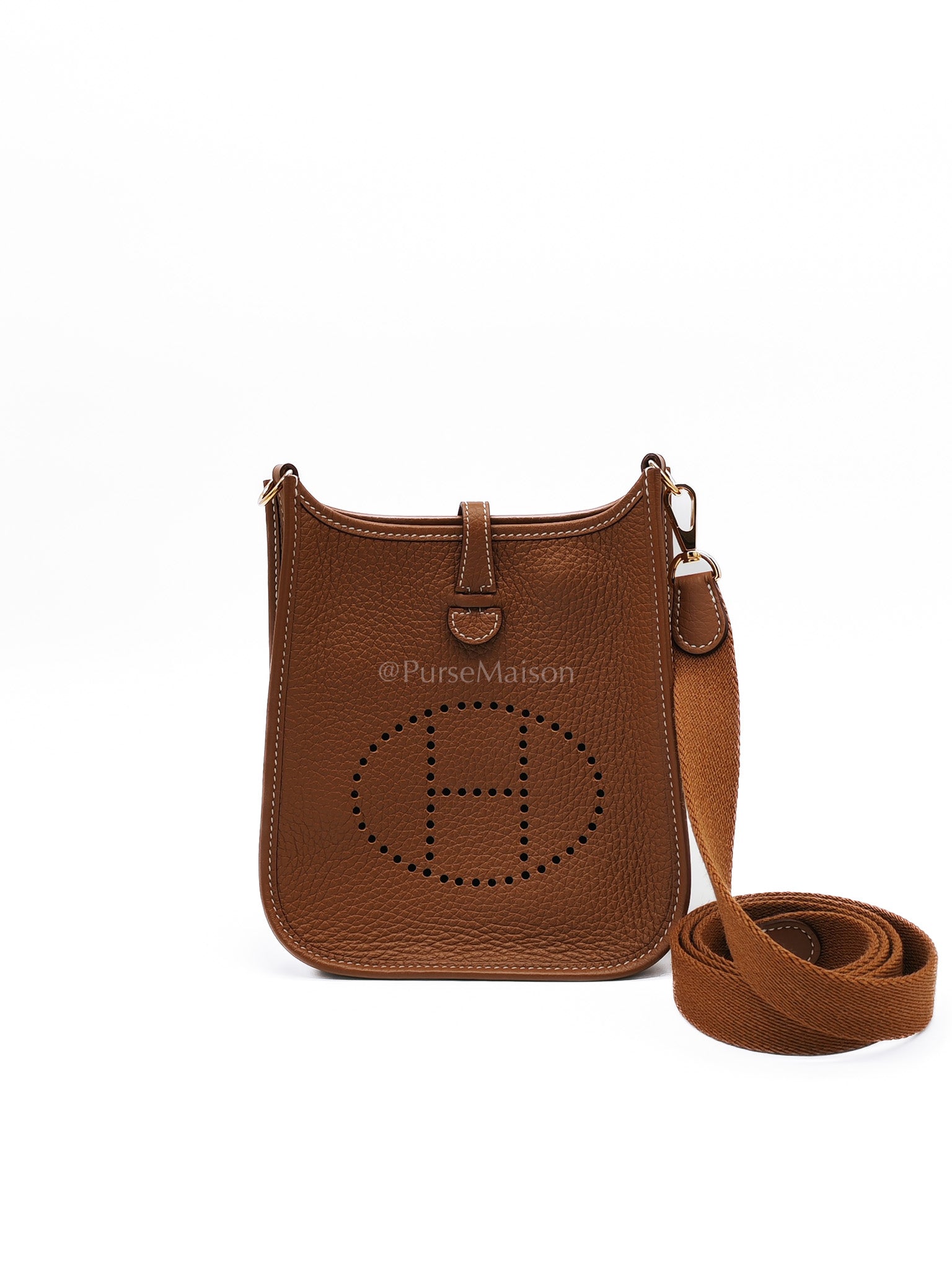 Evelyne TPM Gold Clemence Leather and Gold Hardware Stamp W(2024) | Purse Maison Luxury Bags Shop