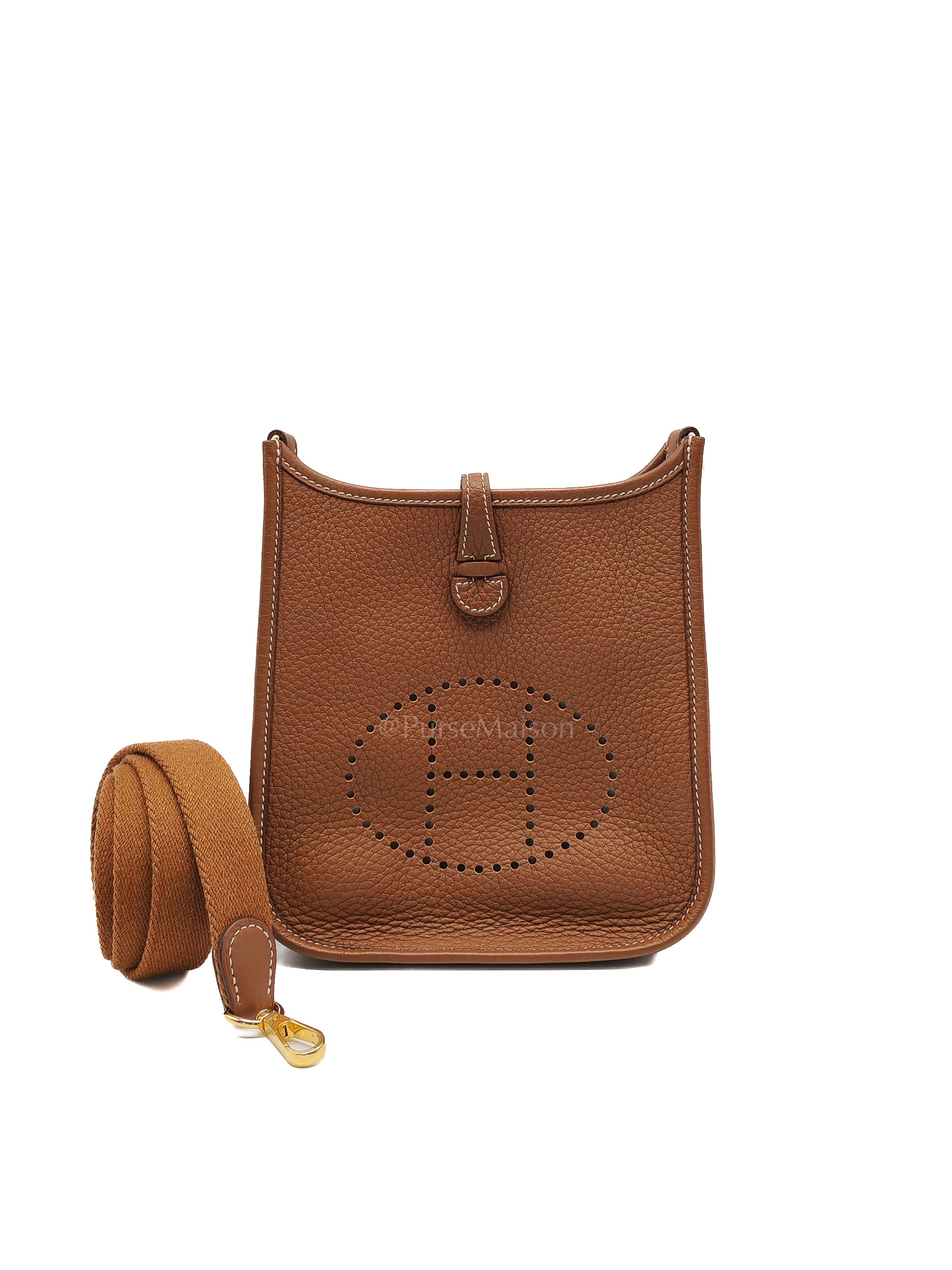 Evelyne TPM Gold Clemence Leather in Gold Hardware Stamp W(2024) | Purse Maison Luxury Bags Shop
