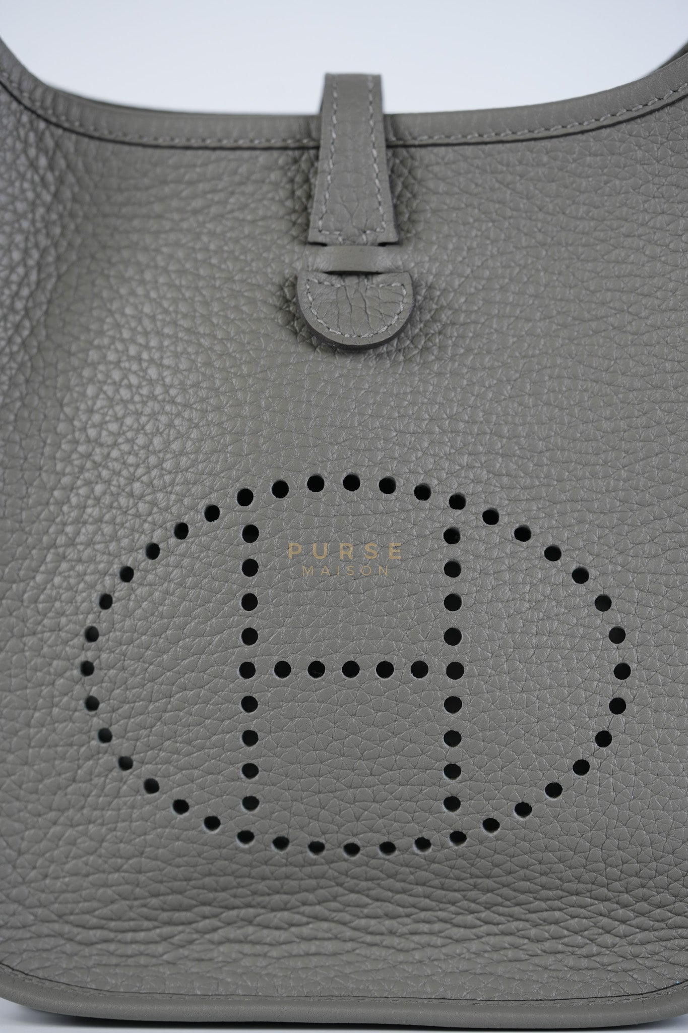 Evelyne TPM Gris Meyer Clemence Leather Palladium Hardware Stamp K(2025) | Purse Maison Luxury Bags Shop