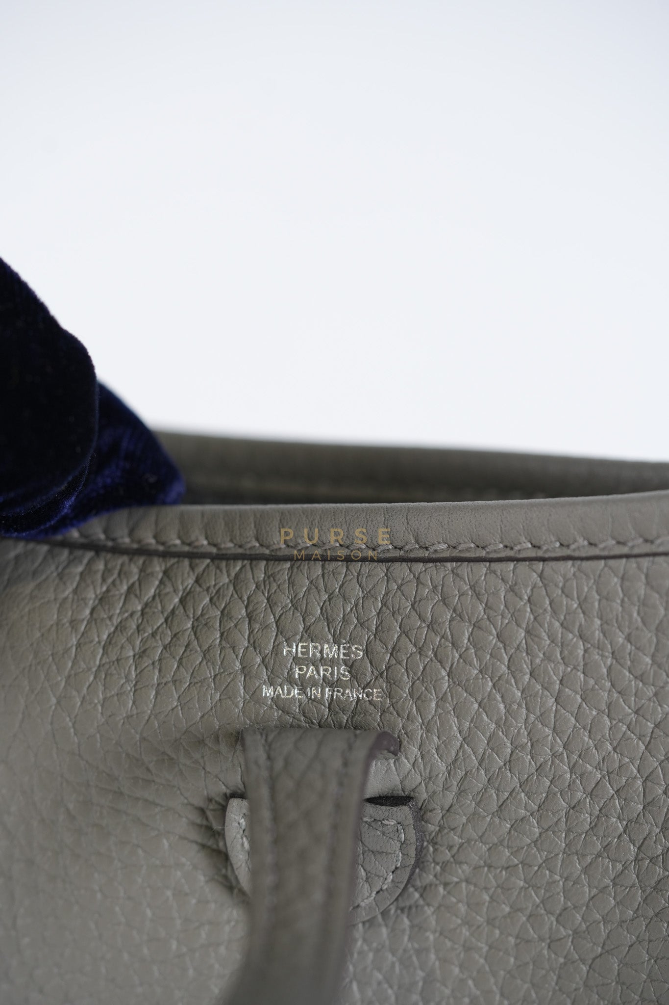 Evelyne TPM Gris Meyer Clemence Leather Palladium Hardware Stamp K(2025) | Purse Maison Luxury Bags Shop