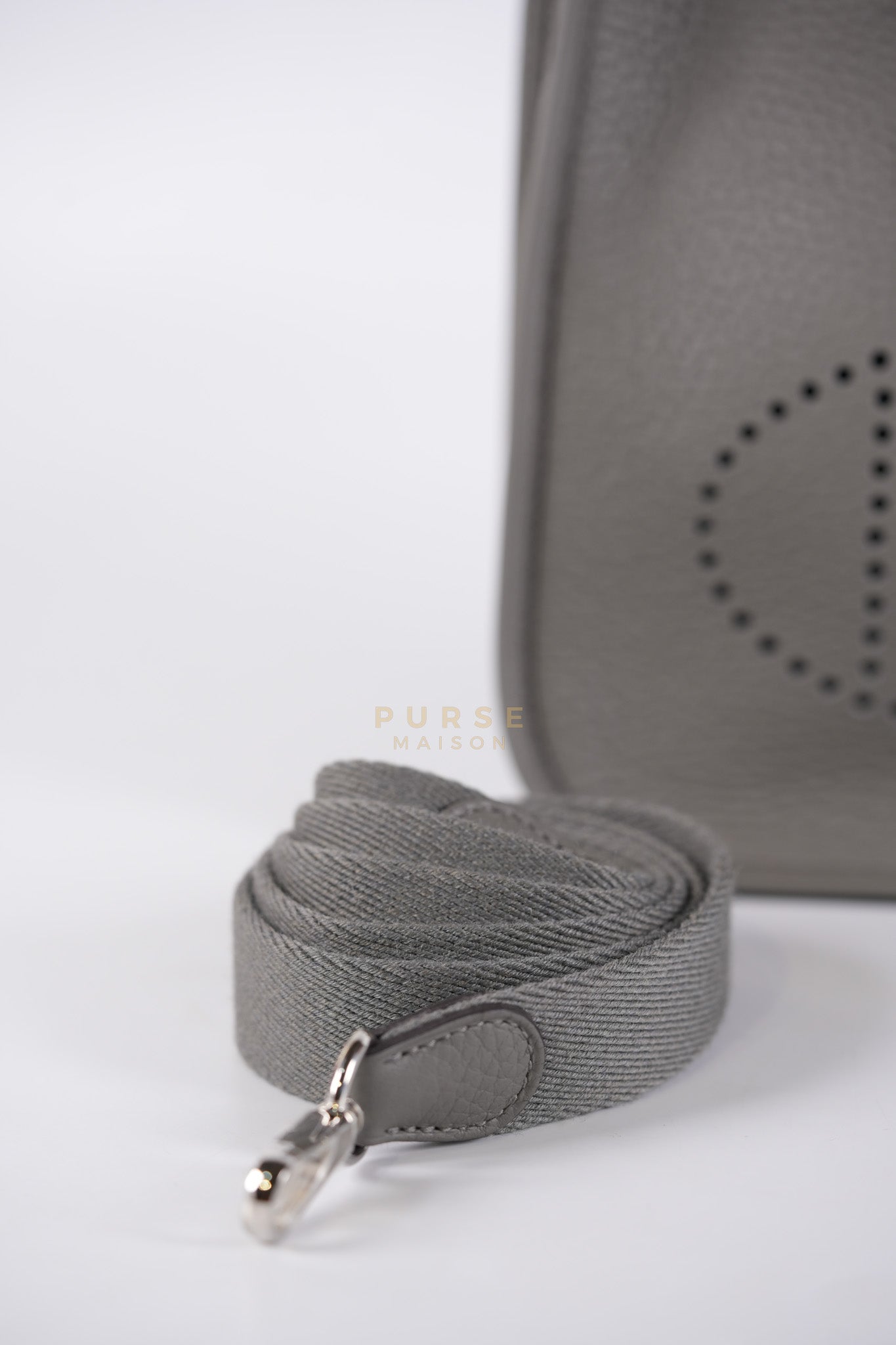 Evelyne TPM Gris Meyer Clemence Leather Palladium Hardware Stamp K(2025) | Purse Maison Luxury Bags Shop