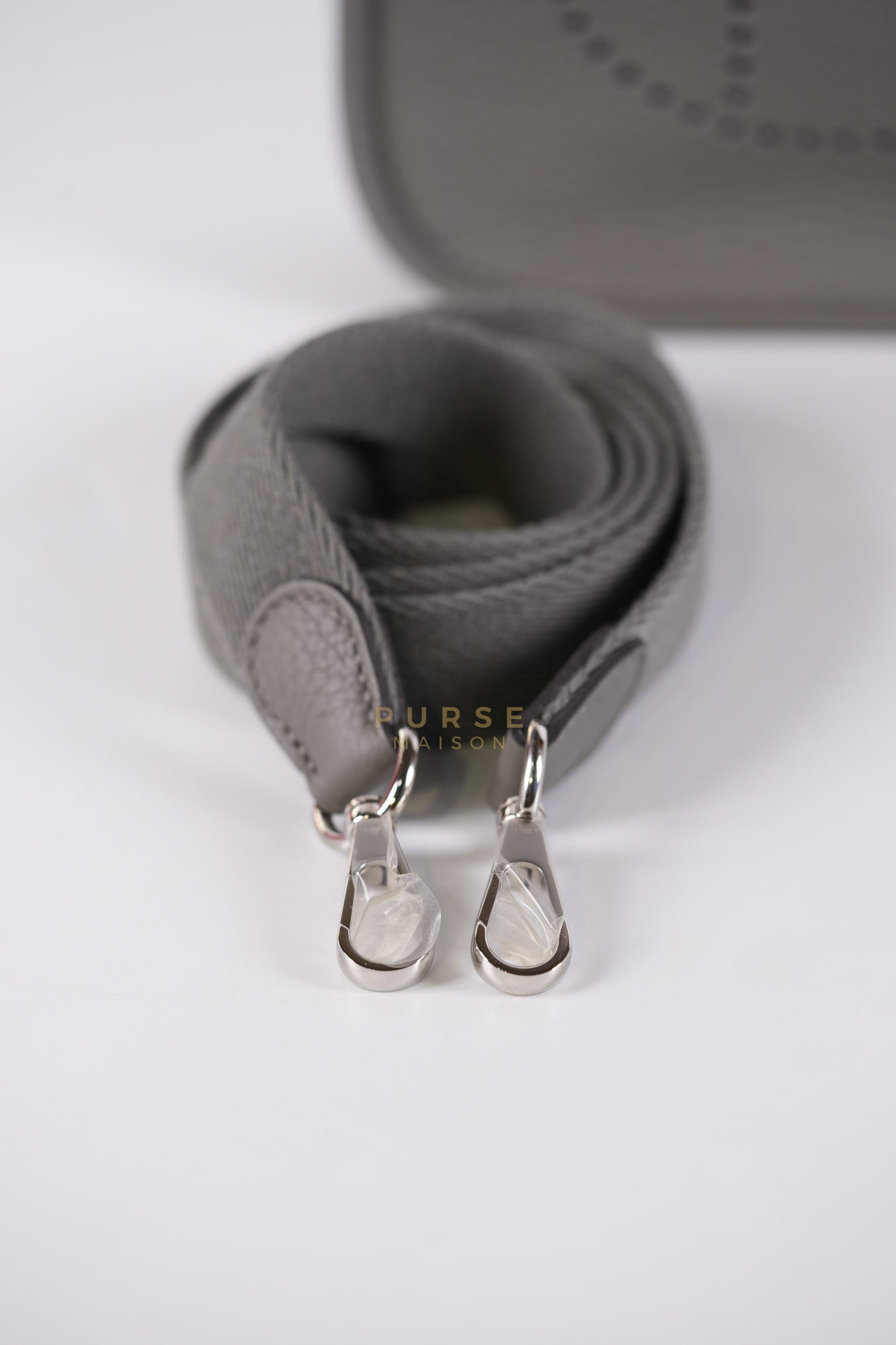 Evelyne TPM Gris Meyer Clemence Leather Palladium Hardware Stamp K(2025) | Purse Maison Luxury Bags Shop