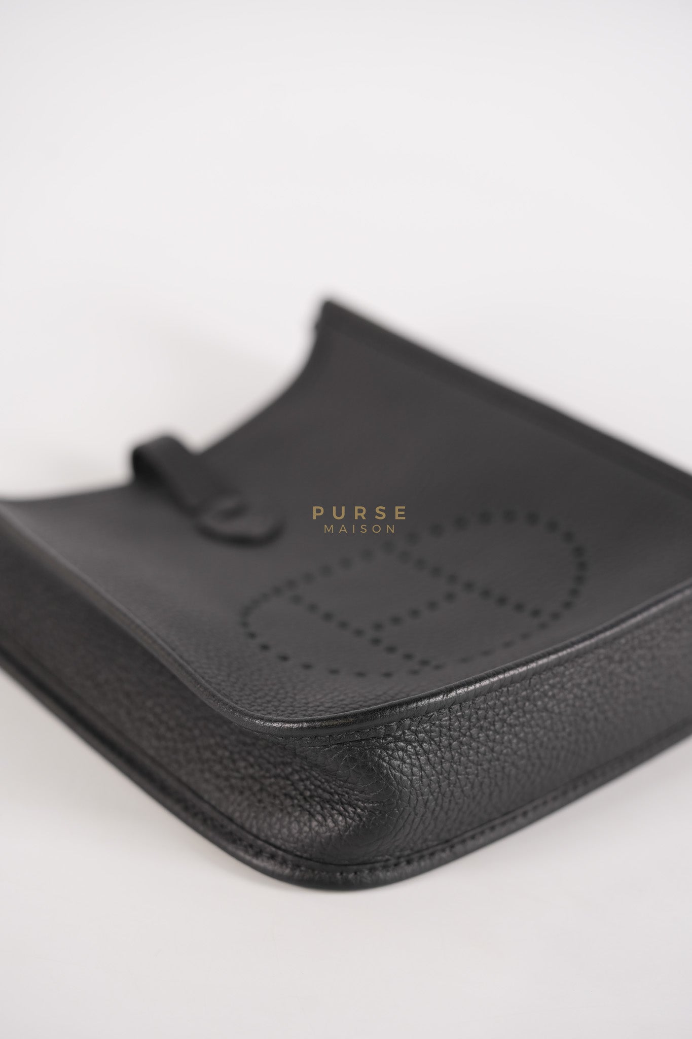 Evelyne TPM in Black Clemence Leather and Gold Hardware Stamp B (2023) | Purse Maison Luxury Bags Shop