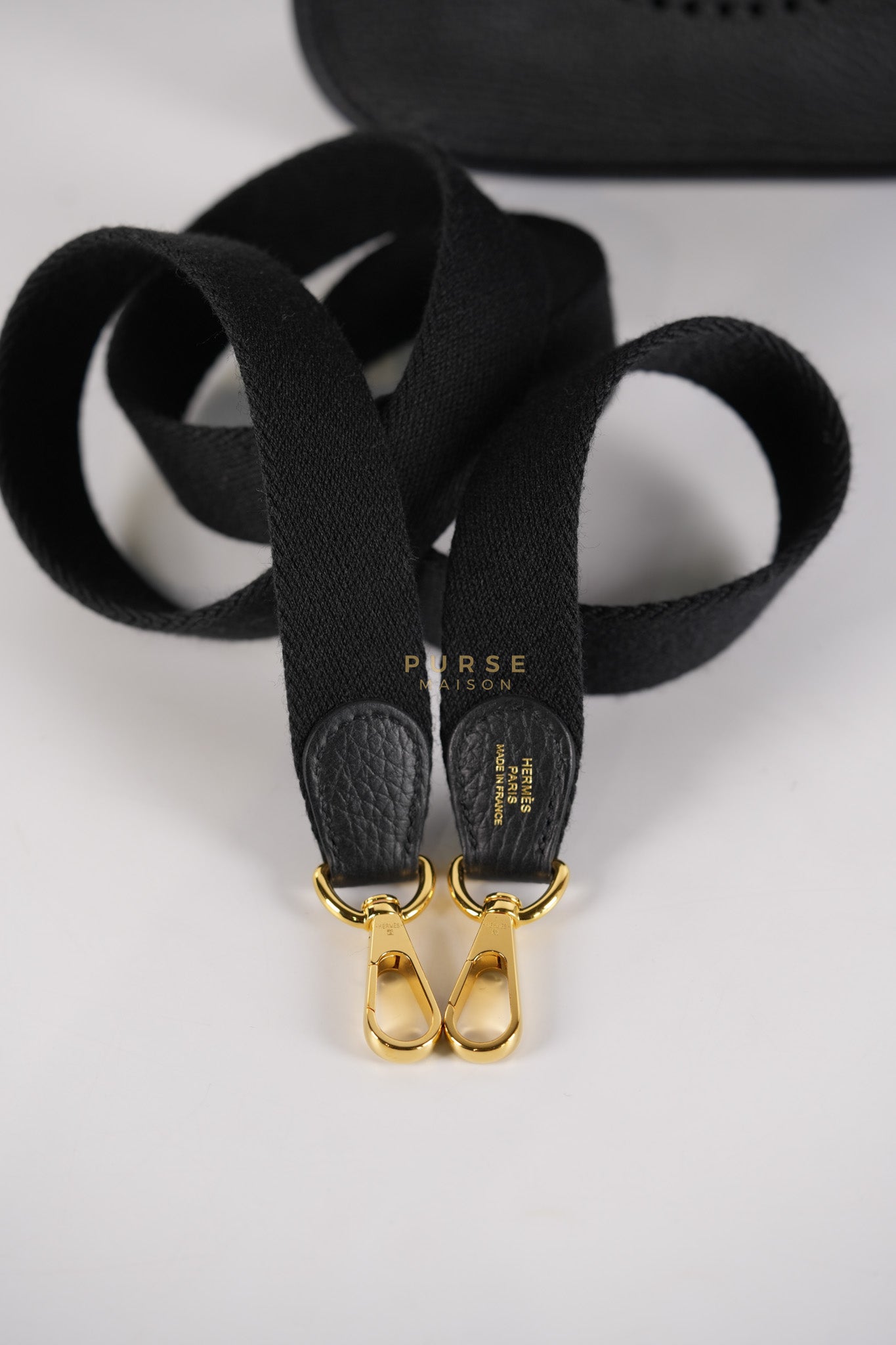 Evelyne TPM in Black Clemence Leather and Gold Hardware Stamp B (2023) | Purse Maison Luxury Bags Shop