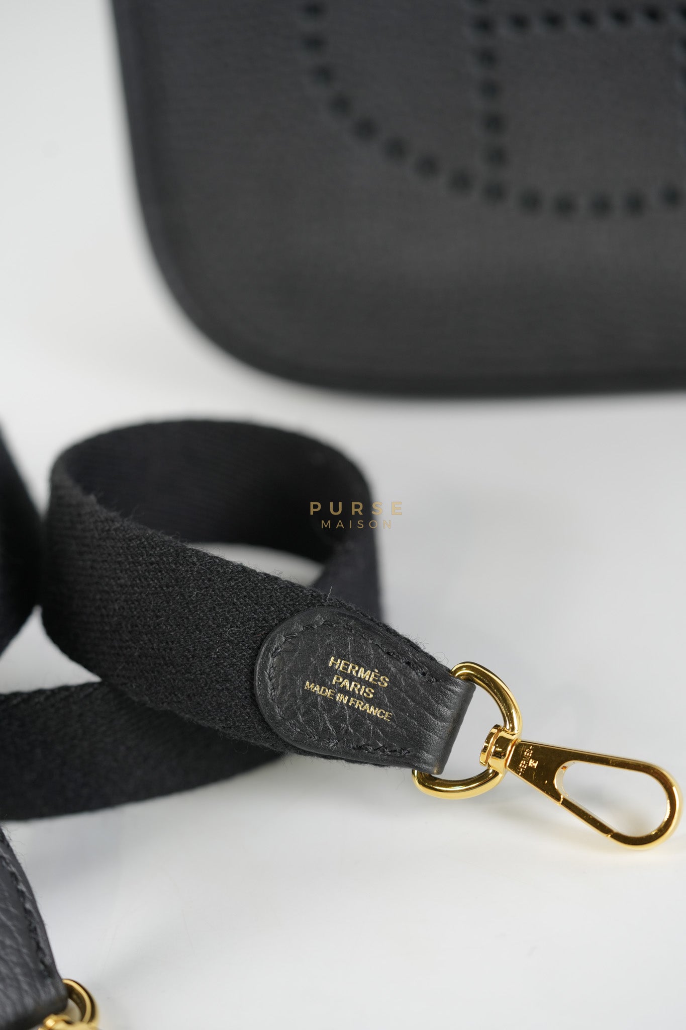 Evelyne TPM in Black Clemence Leather and Gold Hardware Stamp B (2023) | Purse Maison Luxury Bags Shop