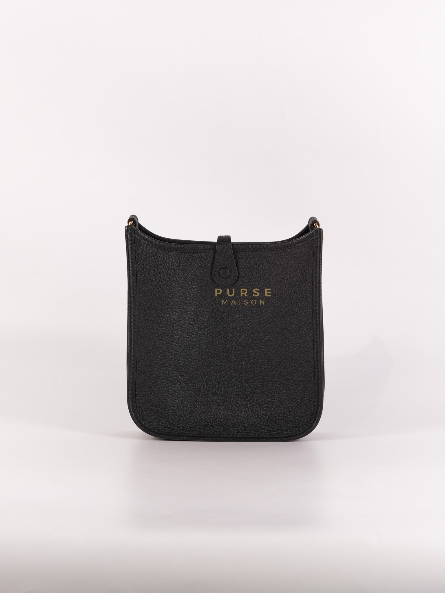 Evelyne TPM in Black Clemence Leather and Gold Hardware Stamp B (2023) | Purse Maison Luxury Bags Shop