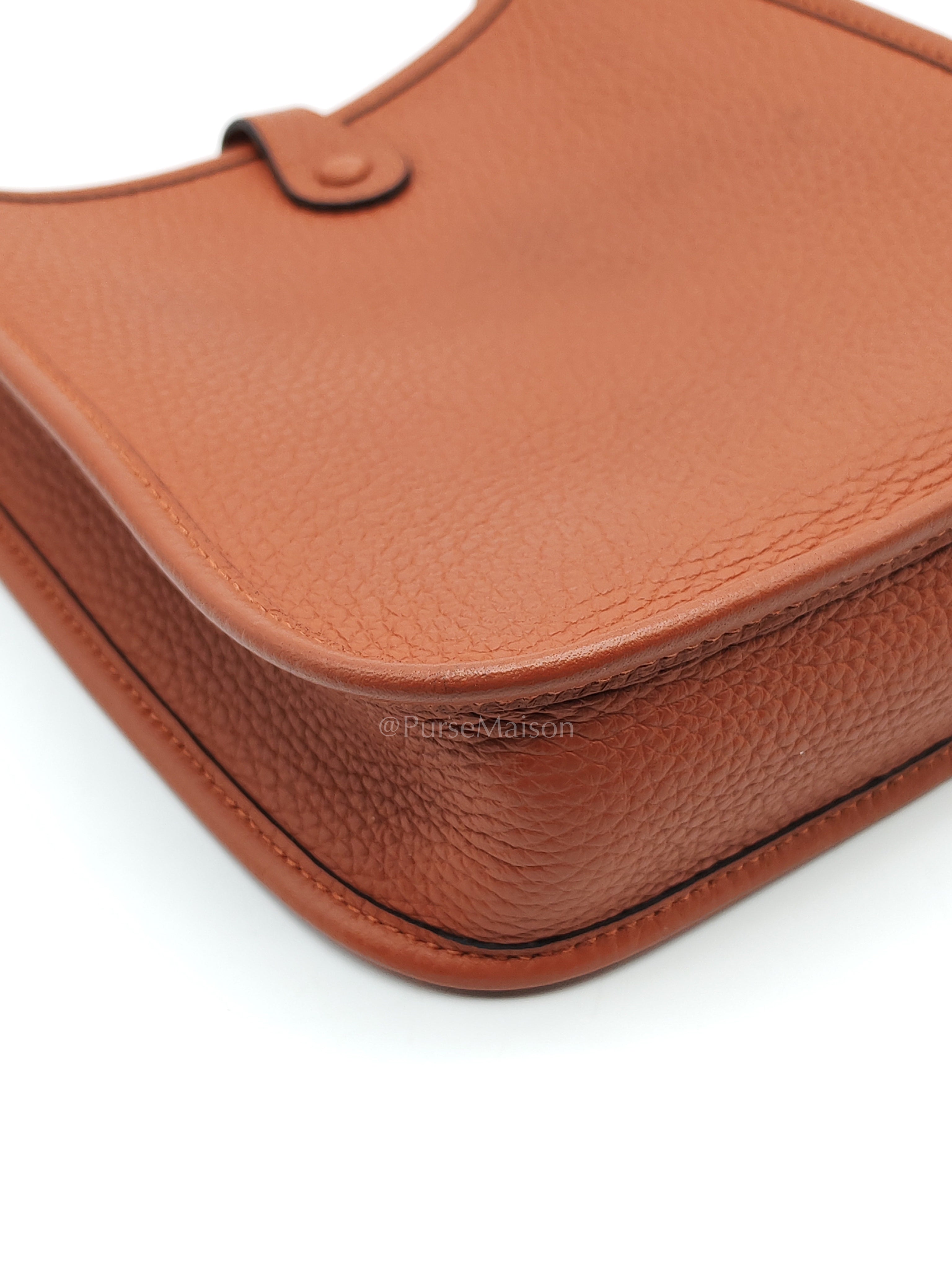 Evelyne TPM in Cuivre Clemence Leather & Palladium Hardware Stamp B (2023) | Purse Maison Luxury Bags Shop