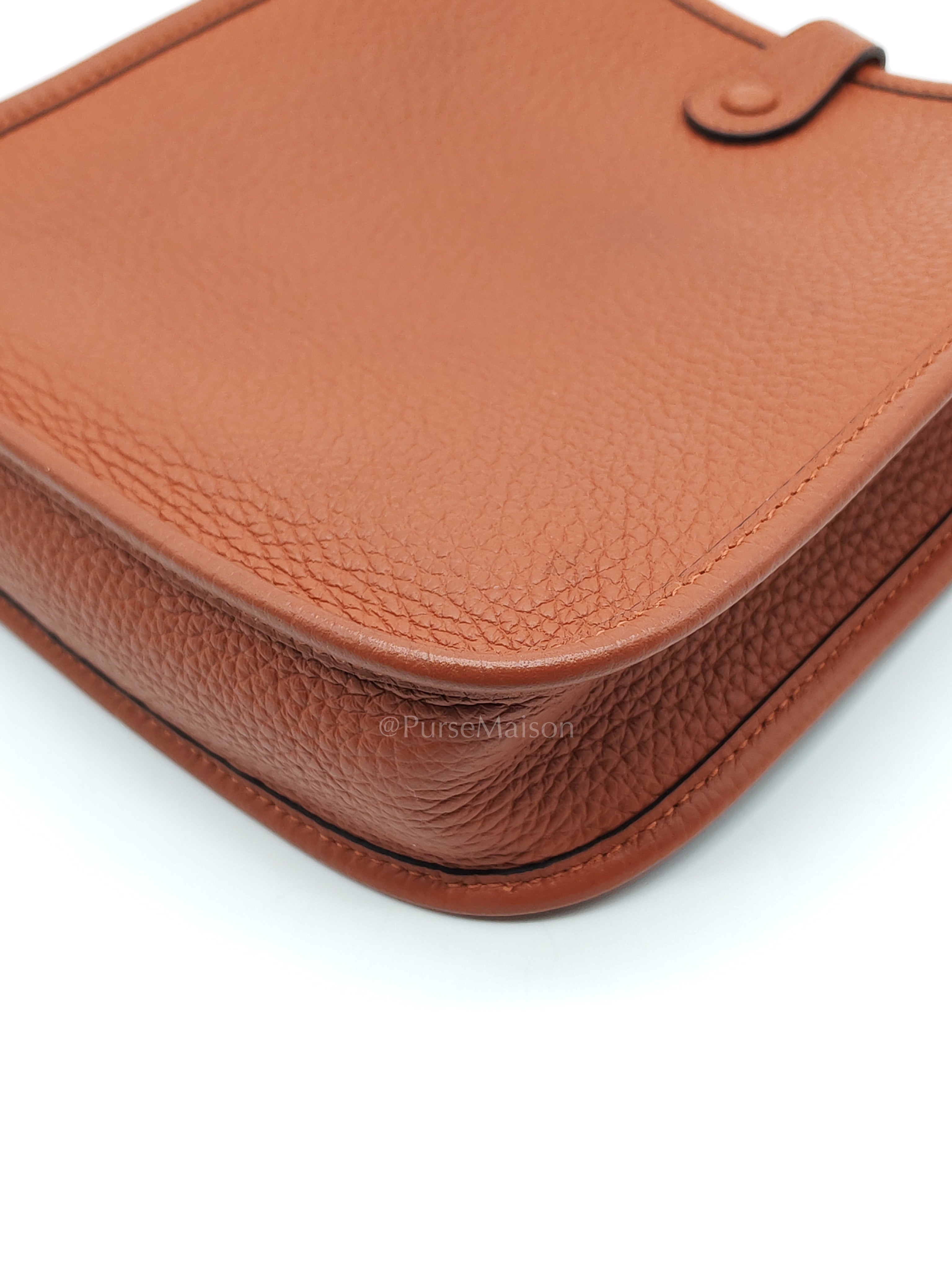 Evelyne TPM in Cuivre Clemence Leather & Palladium Hardware Stamp B (2023) | Purse Maison Luxury Bags Shop