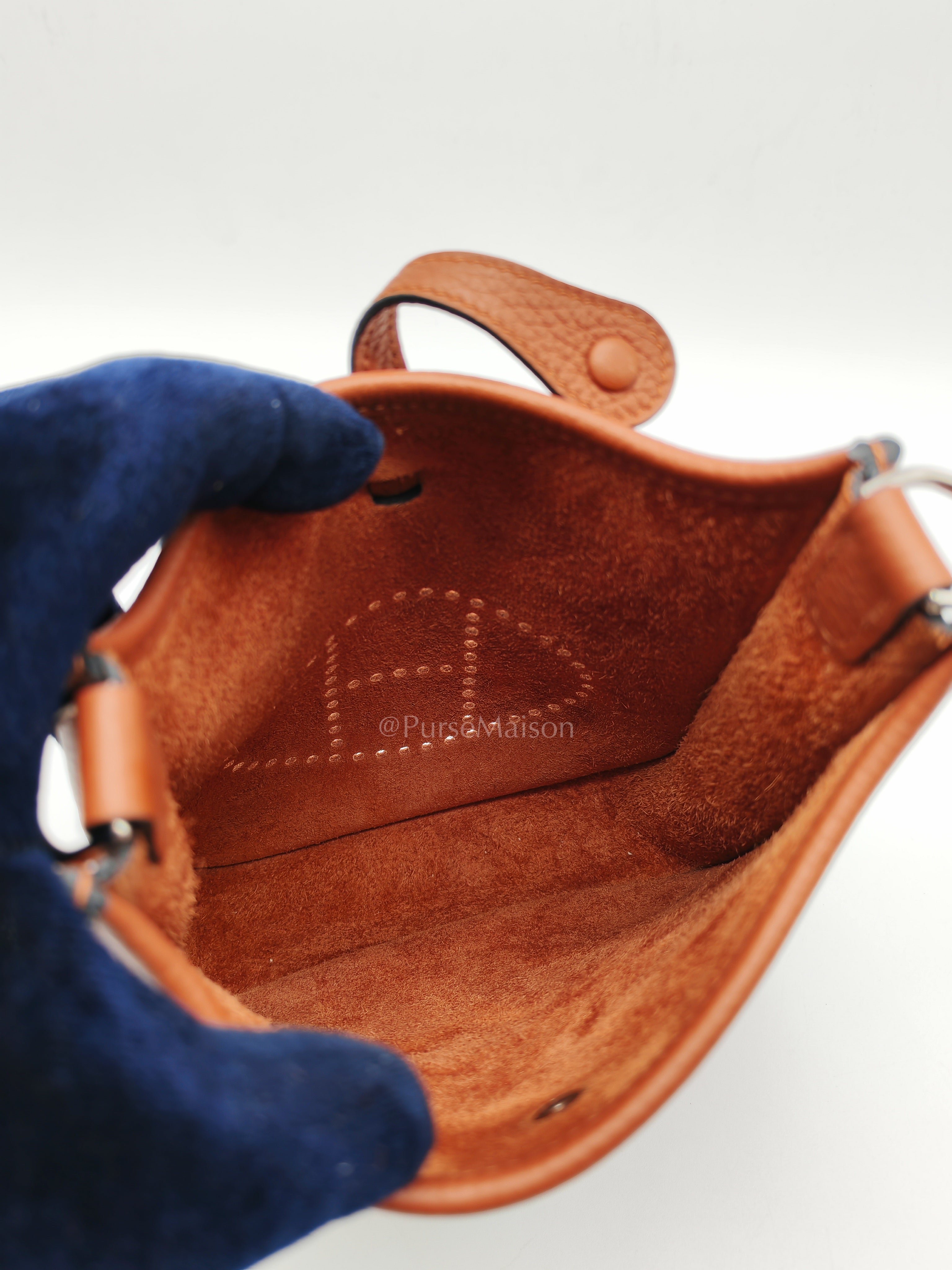 Evelyne TPM in Cuivre Clemence Leather & Palladium Hardware Stamp B (2023) | Purse Maison Luxury Bags Shop