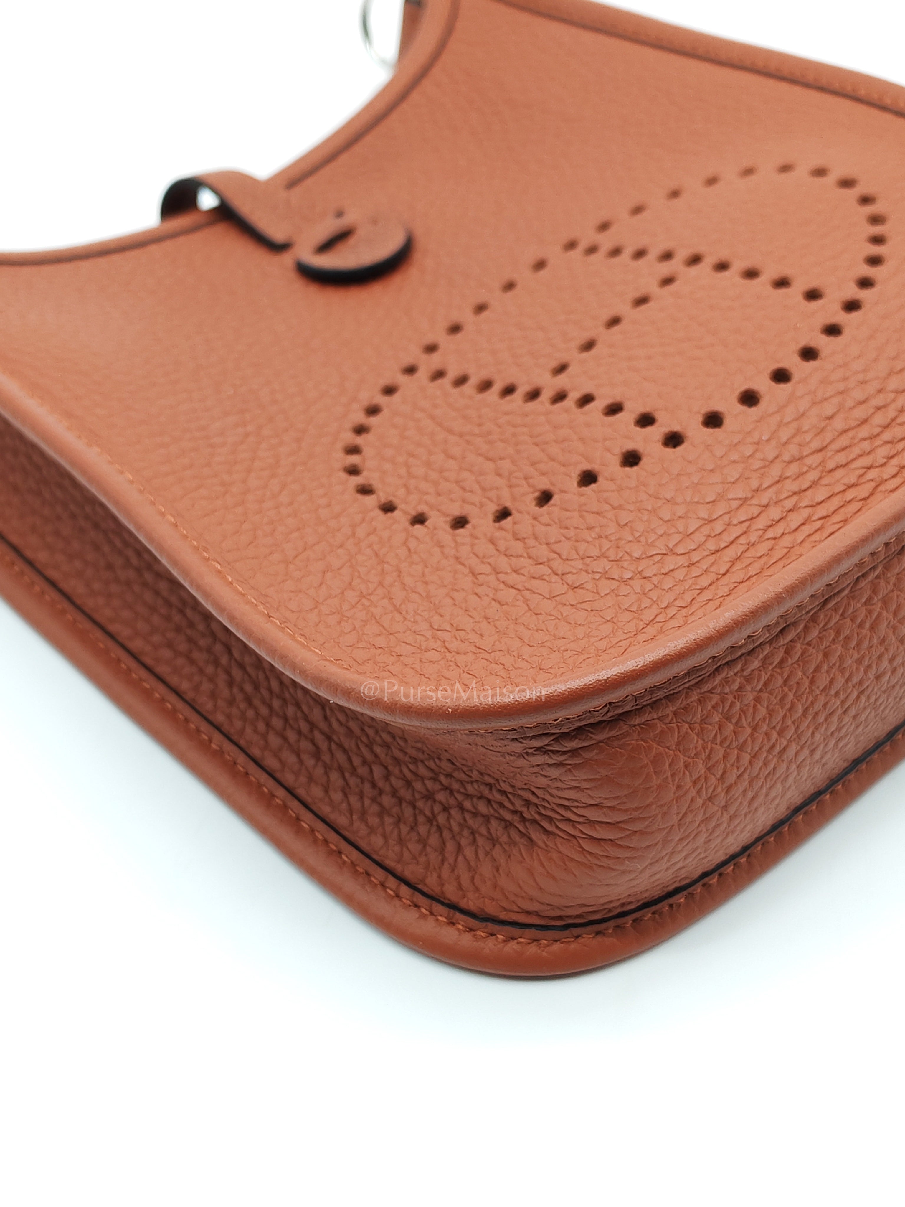 Evelyne TPM in Cuivre Clemence Leather & Palladium Hardware Stamp B (2023) | Purse Maison Luxury Bags Shop