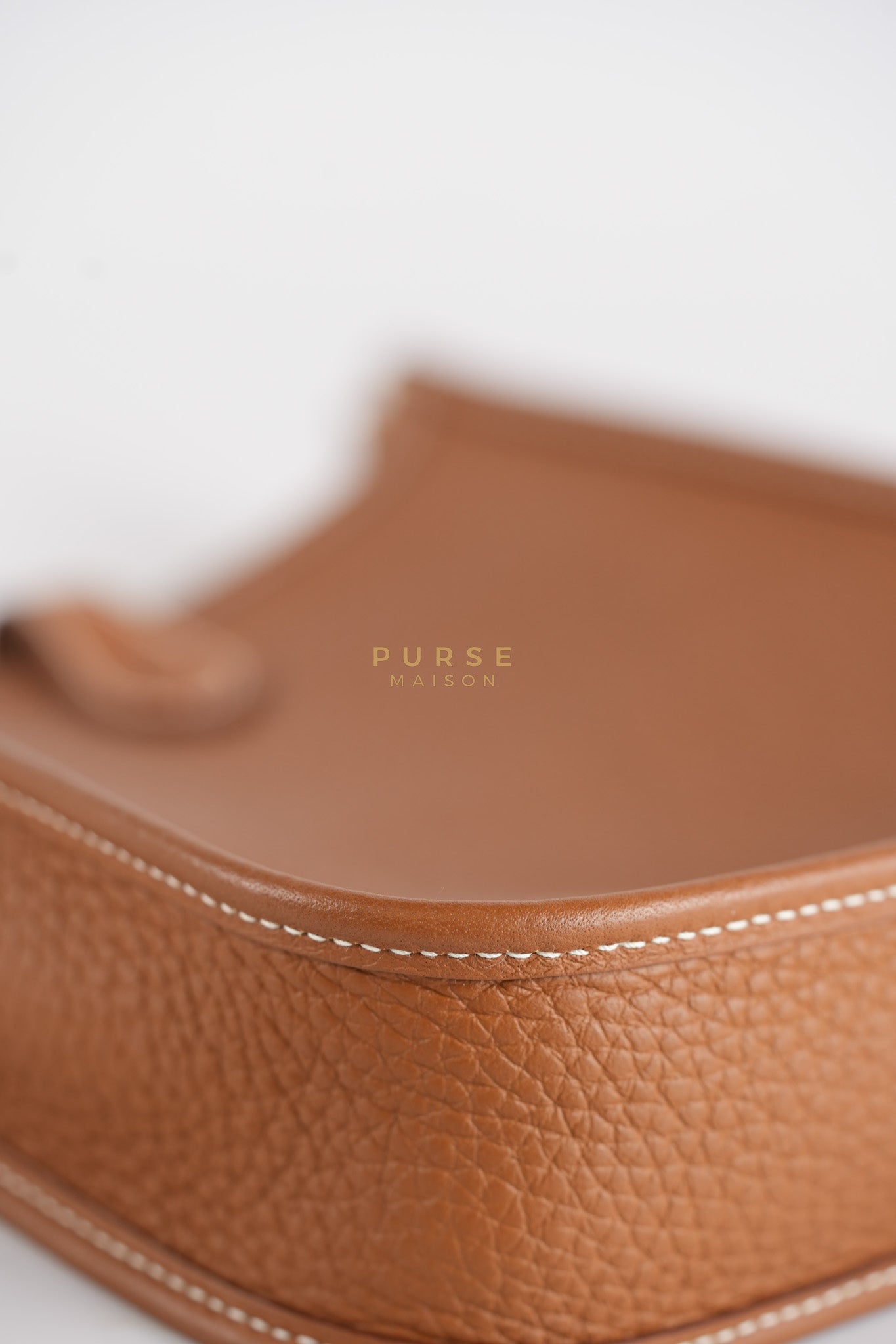 Evelyne TPM in Gold Clemence Leather and Gold Hardware Stamp Stamp B (2023) | Purse Maison Luxury Bags Shop