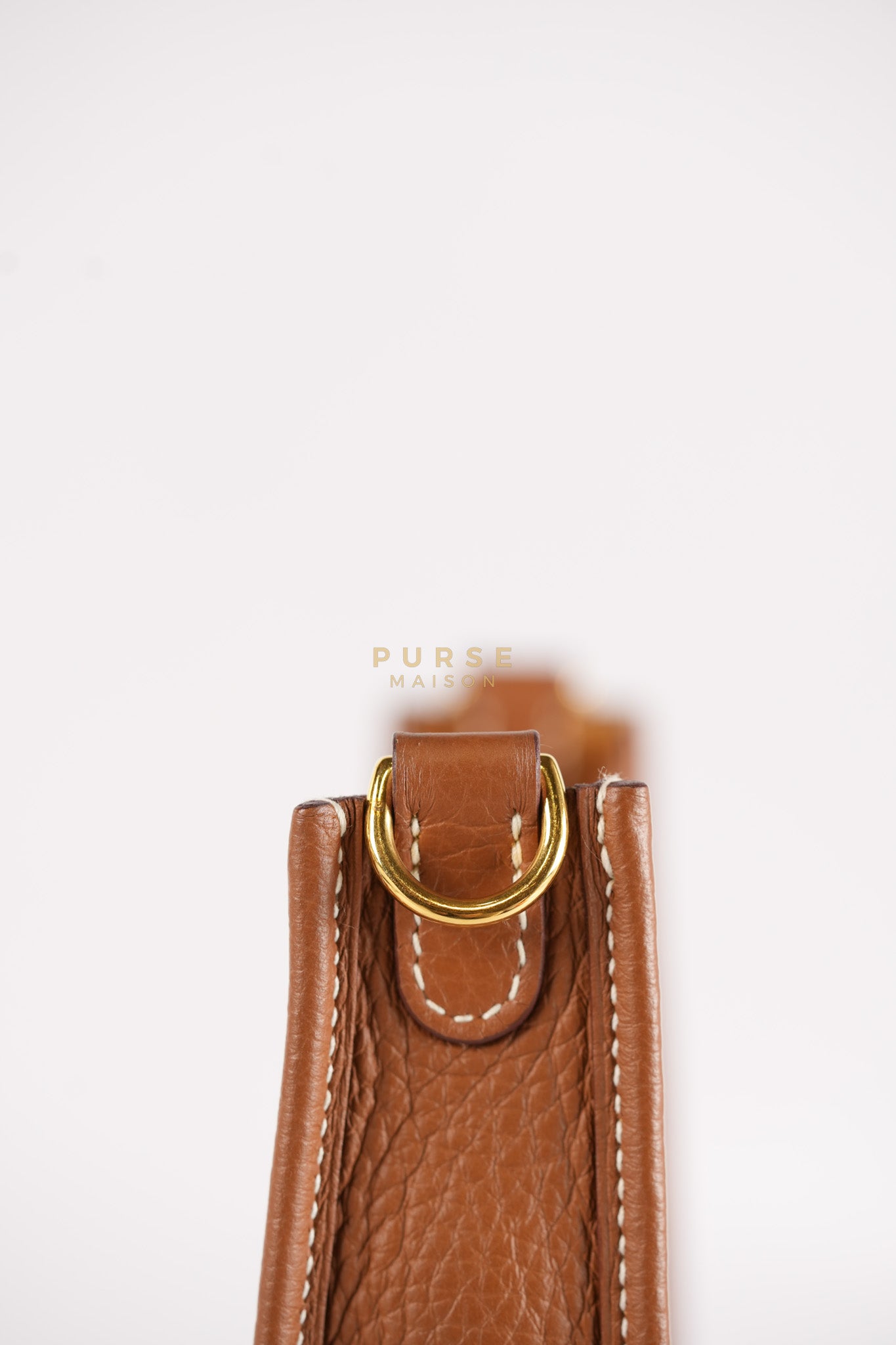 Evelyne TPM in Gold Clemence Leather and Gold Hardware Stamp Stamp B (2023) | Purse Maison Luxury Bags Shop