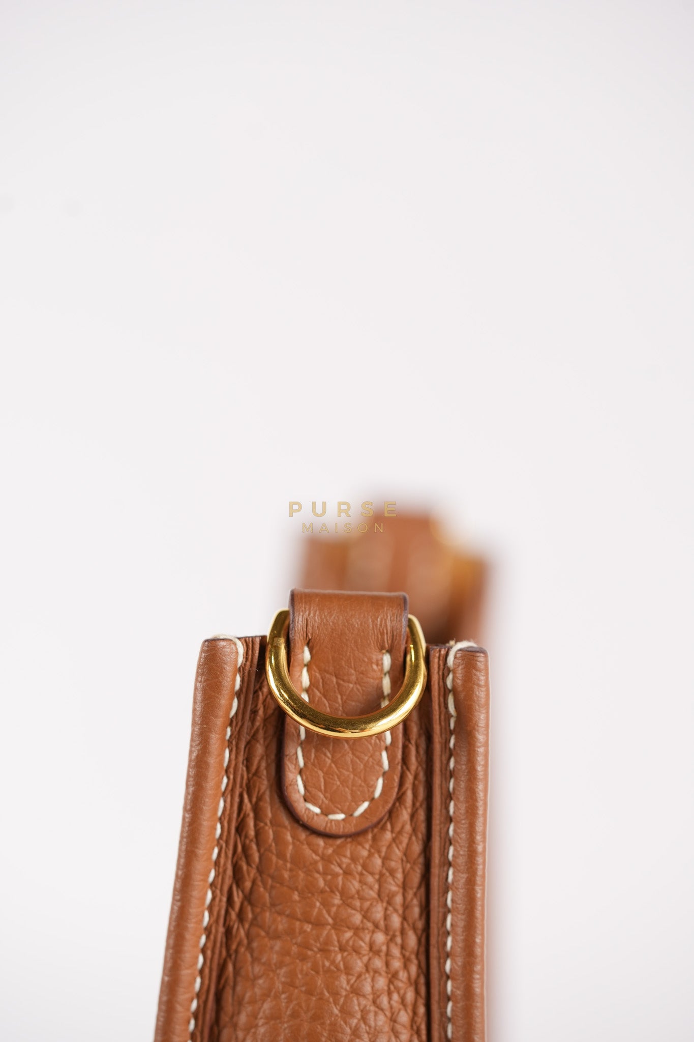 Evelyne TPM in Gold Clemence Leather and Gold Hardware Stamp Stamp B (2023) | Purse Maison Luxury Bags Shop