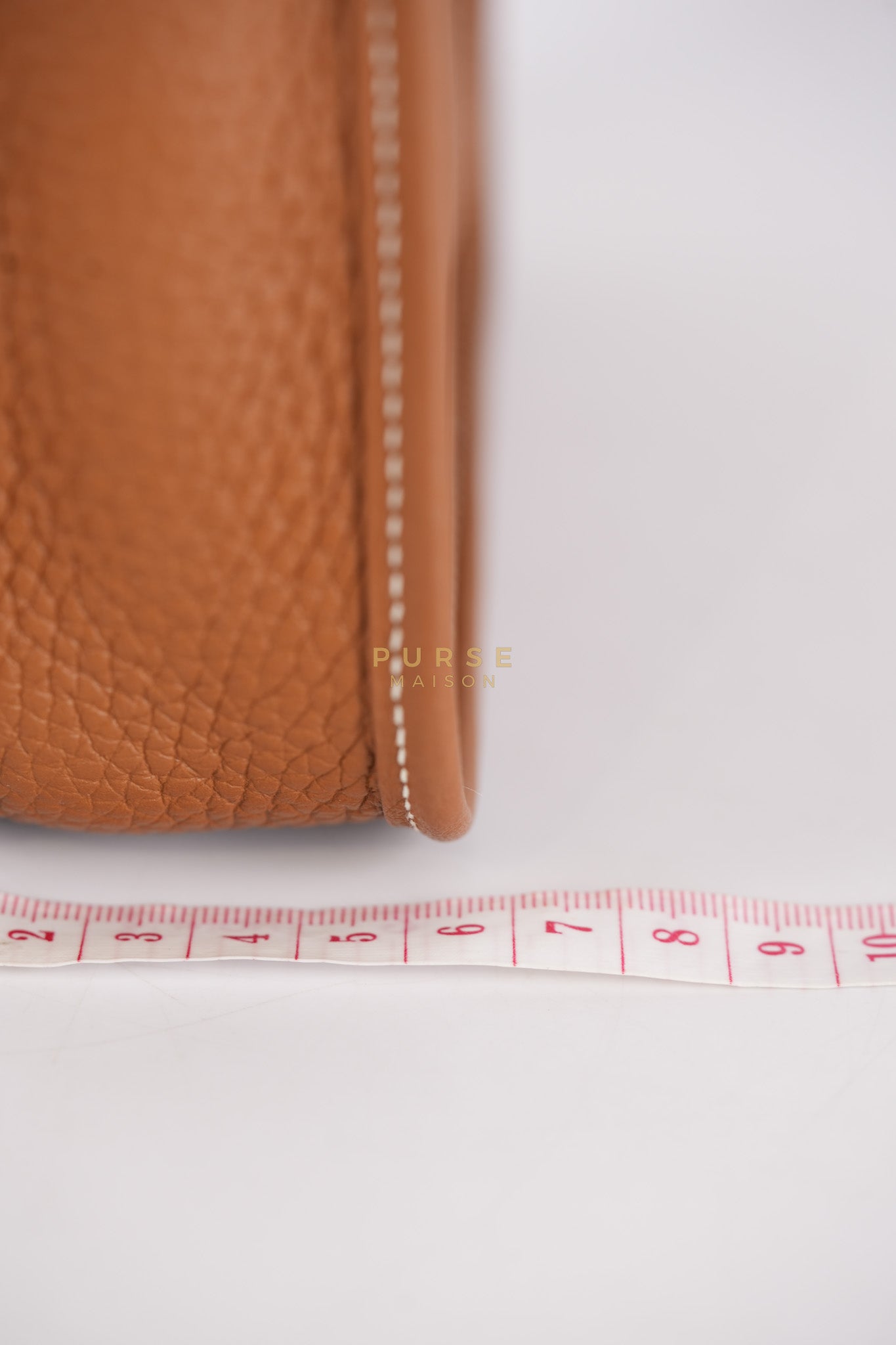 Evelyne TPM in Gold Clemence Leather and Gold Hardware Stamp Stamp B (2023) | Purse Maison Luxury Bags Shop