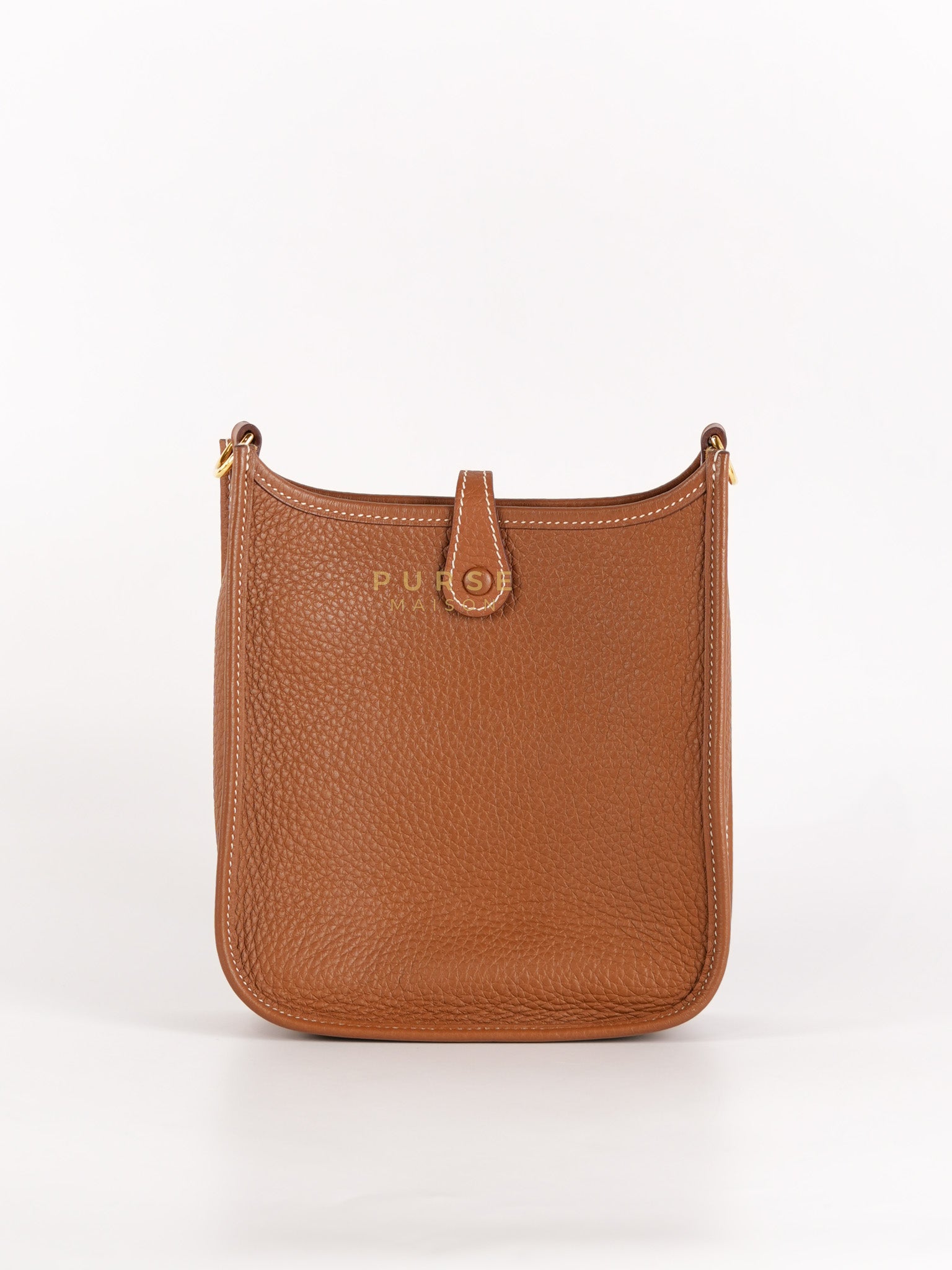 Evelyne TPM in Gold Clemence Leather and Gold Hardware Stamp Stamp B (2023) | Purse Maison Luxury Bags Shop