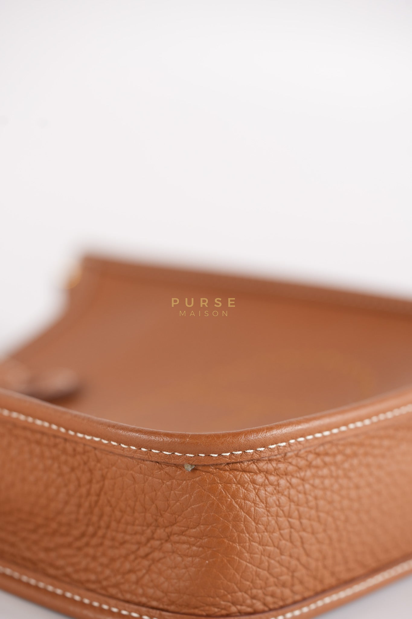 Evelyne TPM in Gold Clemence Leather and Gold Hardware Stamp Stamp B (2023) | Purse Maison Luxury Bags Shop