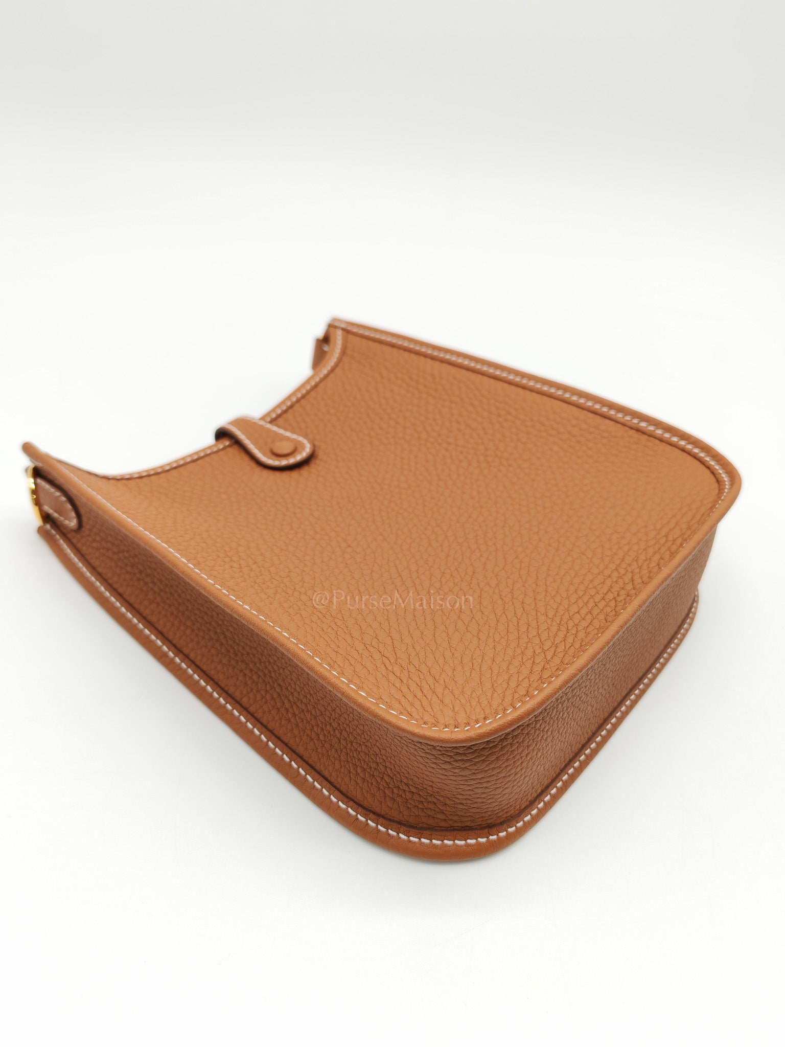 Evelyne TPM In Gold Clemence Leather & Gold Hardware Stamp G (2026) | Purse Maison Luxury Bags Shop