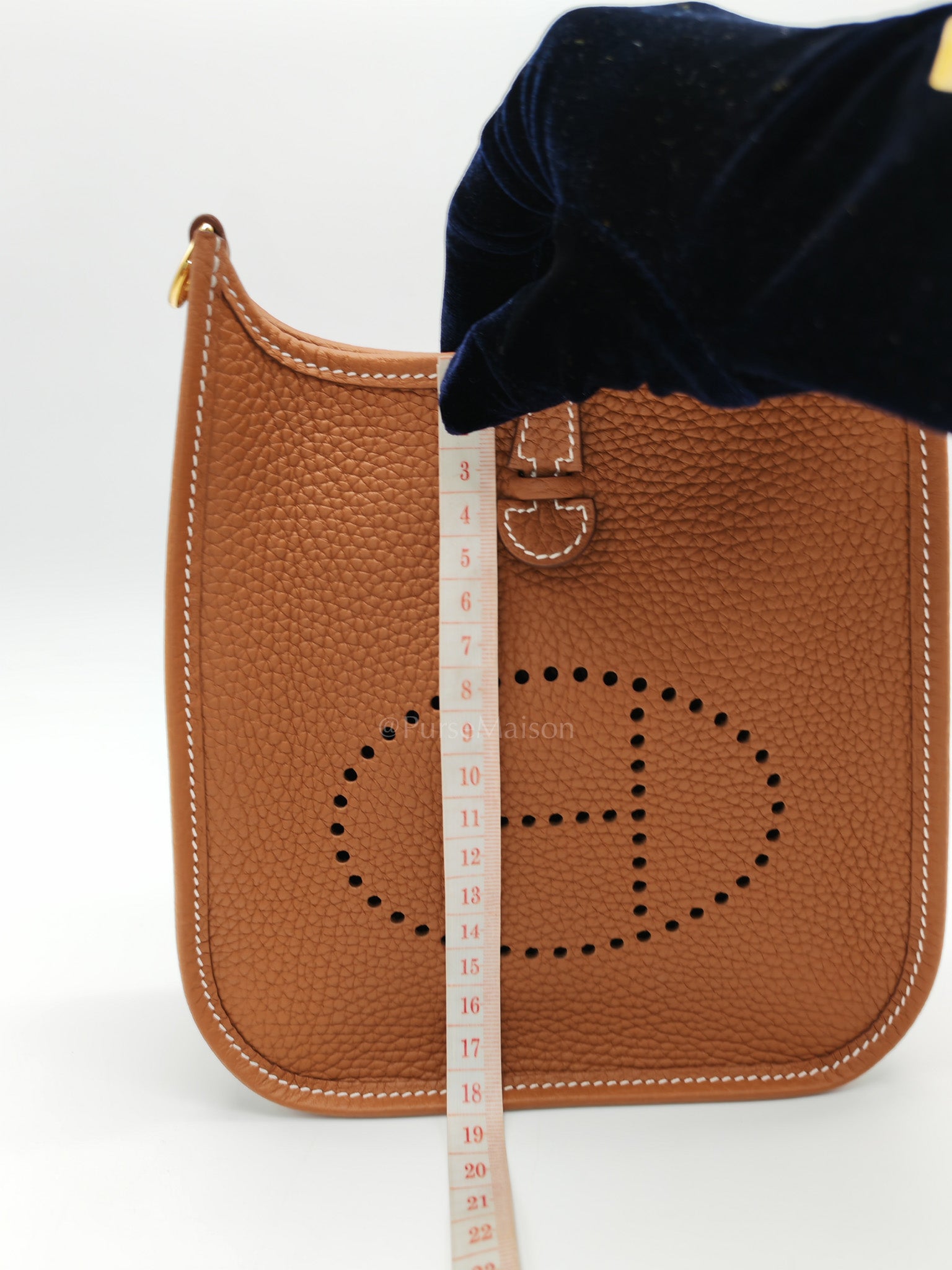 Evelyne TPM In Gold Clemence Leather & Gold Hardware Stamp G (2026) | Purse Maison Luxury Bags Shop
