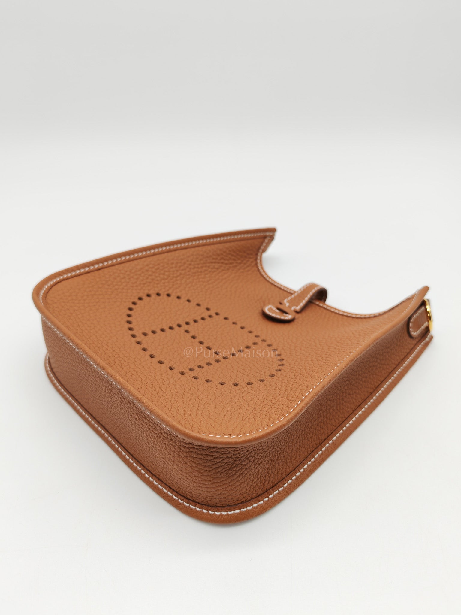 Evelyne TPM In Gold Clemence Leather & Gold Hardware Stamp G (2026) | Purse Maison Luxury Bags Shop
