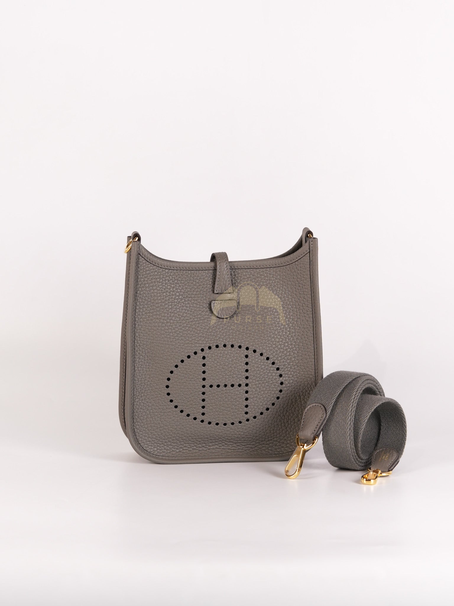 Evelyne TPM in Gris Meyer Clemence Bull Calfskin Gold Hardware Stamp K(2025) | Purse Maison Luxury Bags Shop