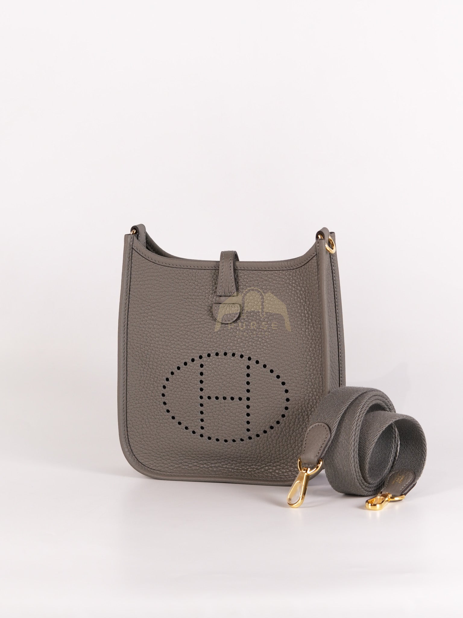 Evelyne TPM in Gris Meyer Clemence Bull Calfskin Gold Hardware Stamp K(2025) | Purse Maison Luxury Bags Shop