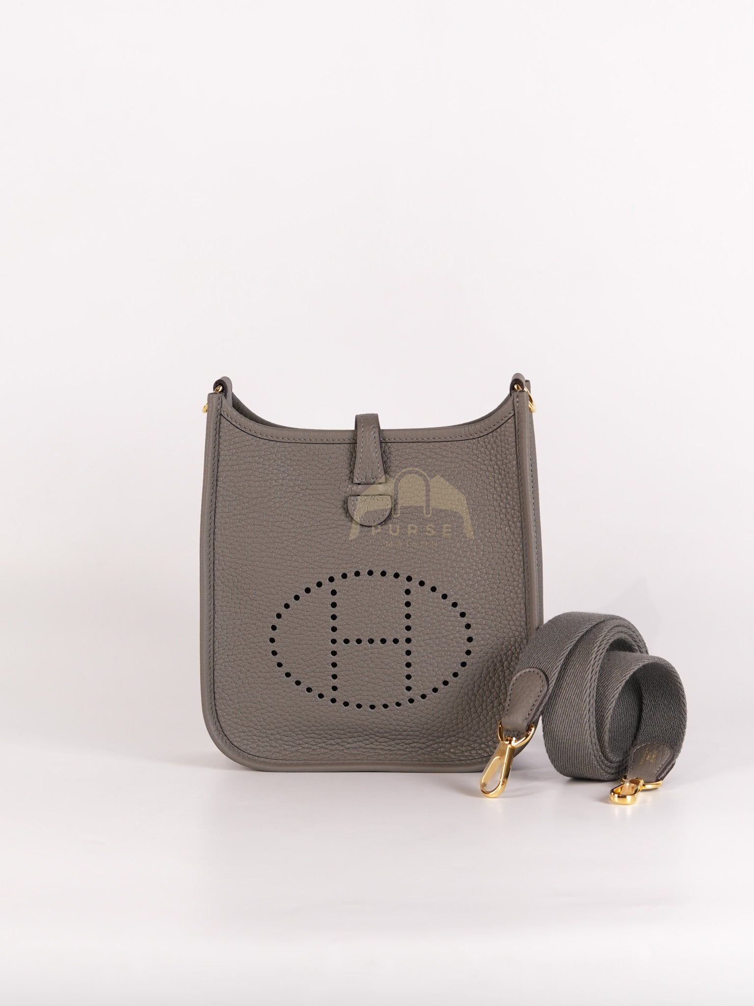 Evelyne TPM in Gris Meyer Clemence Bull Calfskin Gold Hardware Stamp K(2025) | Purse Maison Luxury Bags Shop