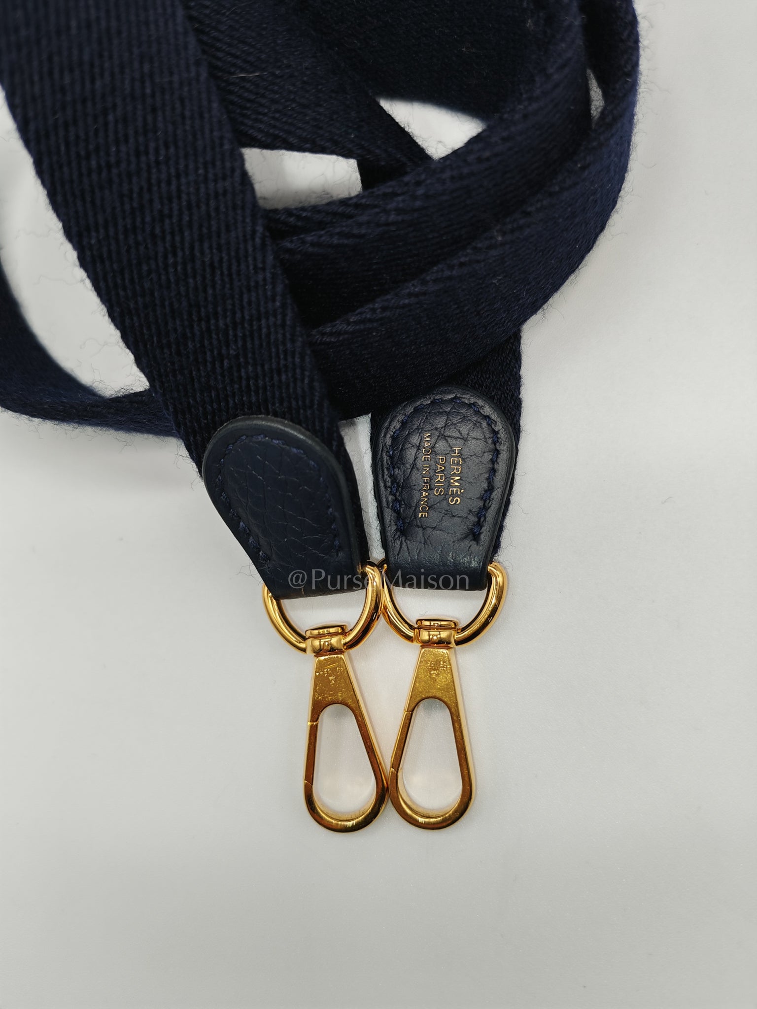 Evelyne TPM in Navy Blue Clemence Leather and Gold Hardware Stamp Z (2021) | Purse Maison Luxury Bags Shop