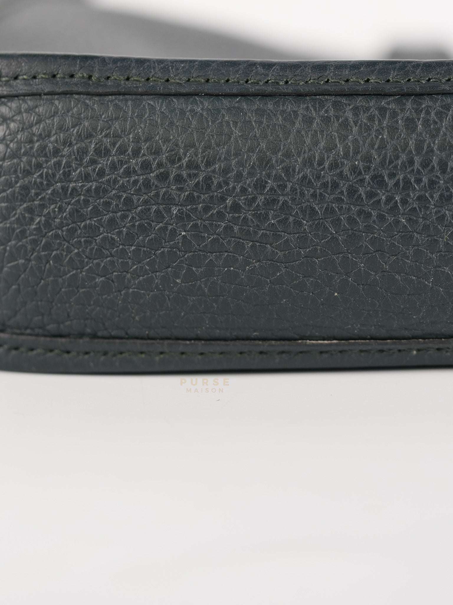 Evelyne TPM in Dark Green Clemence Leather Gold Hardware Stamp Z (2021) | Purse Maison Luxury Bags Shop