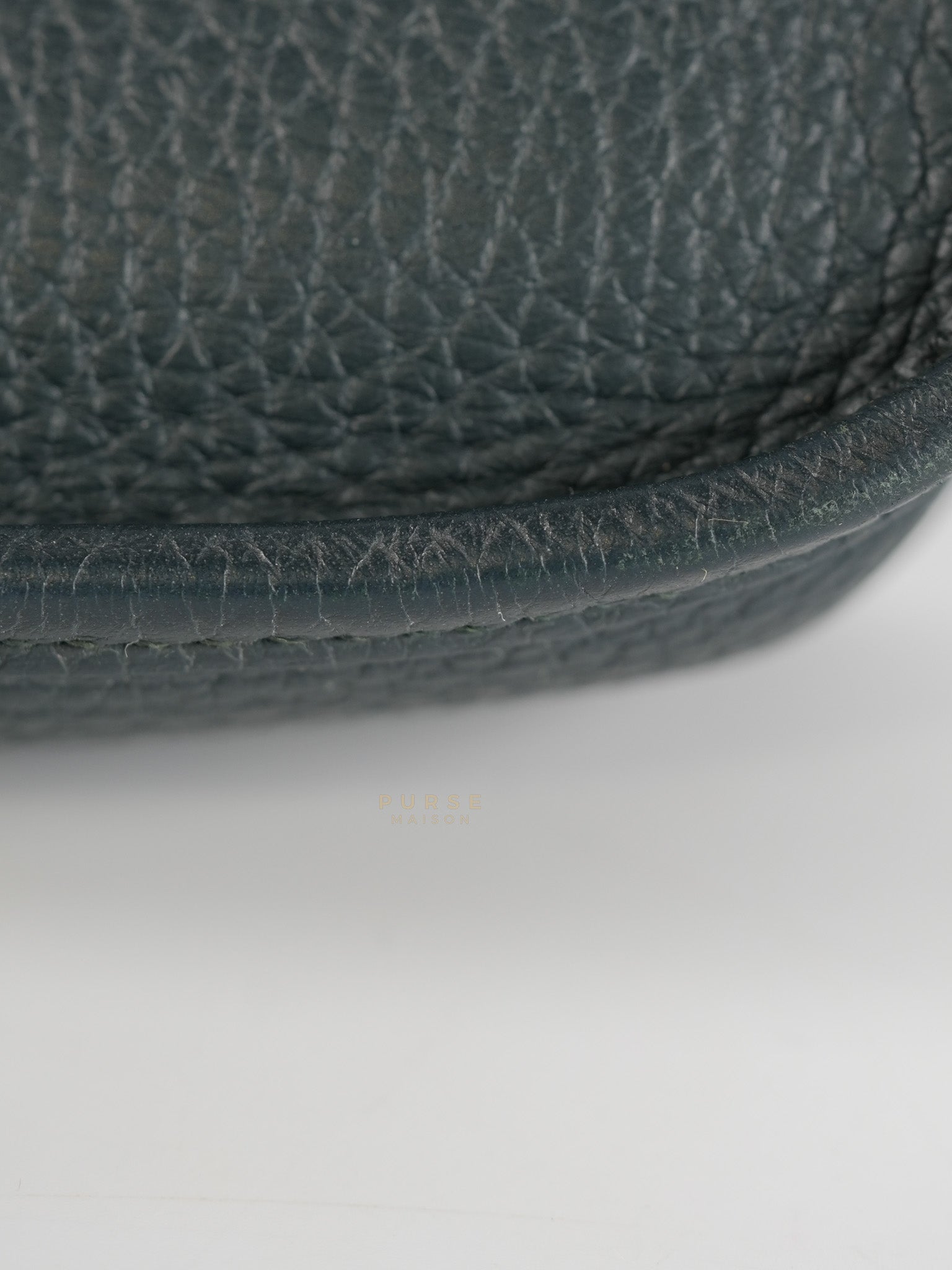 Evelyne TPM in Dark Green Clemence Leather Gold Hardware Stamp Z (2021) | Purse Maison Luxury Bags Shop