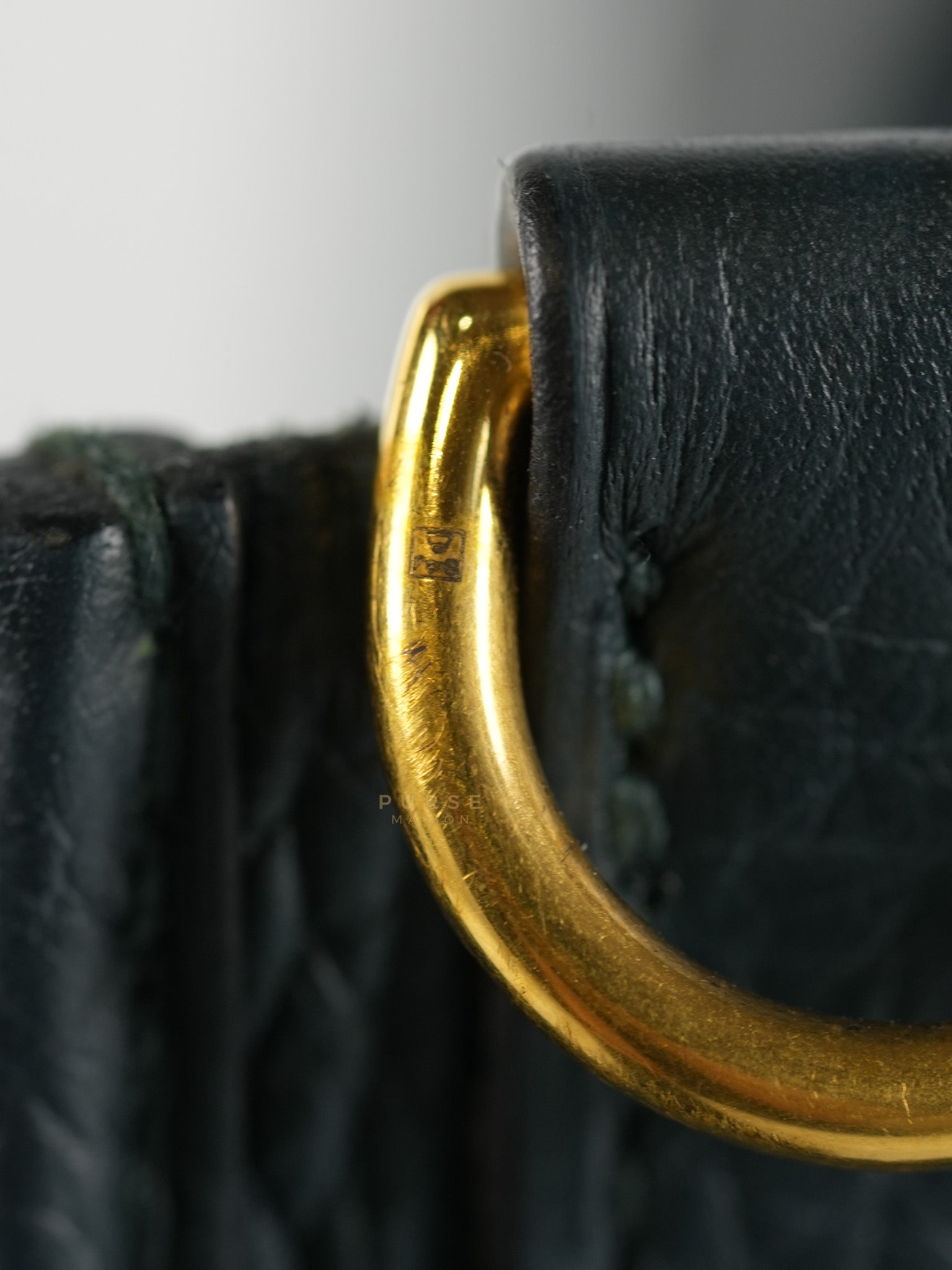 Evelyne TPM in Dark Green Clemence Leather Gold Hardware Stamp Z (2021) | Purse Maison Luxury Bags Shop