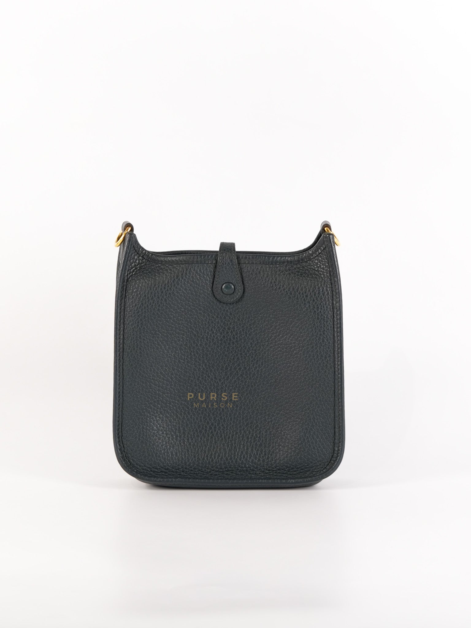 Evelyne TPM in Dark Green Clemence Leather Gold Hardware Stamp Z (2021) | Purse Maison Luxury Bags Shop