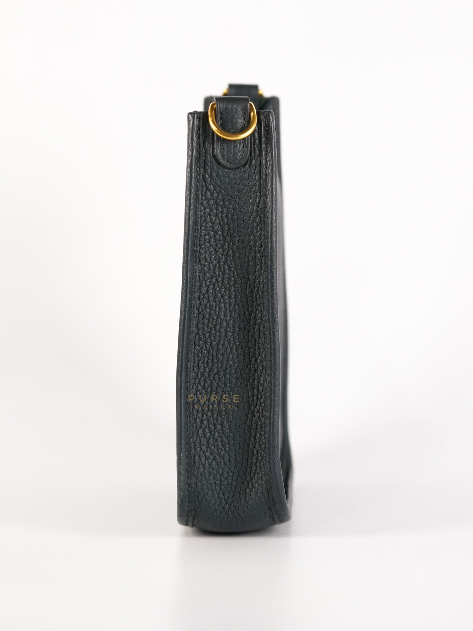 Evelyne TPM in Dark Green Clemence Leather Gold Hardware Stamp Z (2021) | Purse Maison Luxury Bags Shop