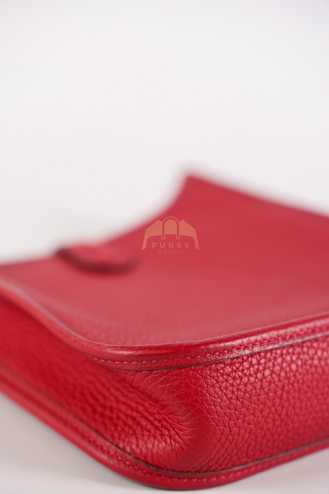 Evelyne TPM Red in Clemence Leather and Gold Hardware Stamp C (2018) | Purse Maison Luxury Bags Shop