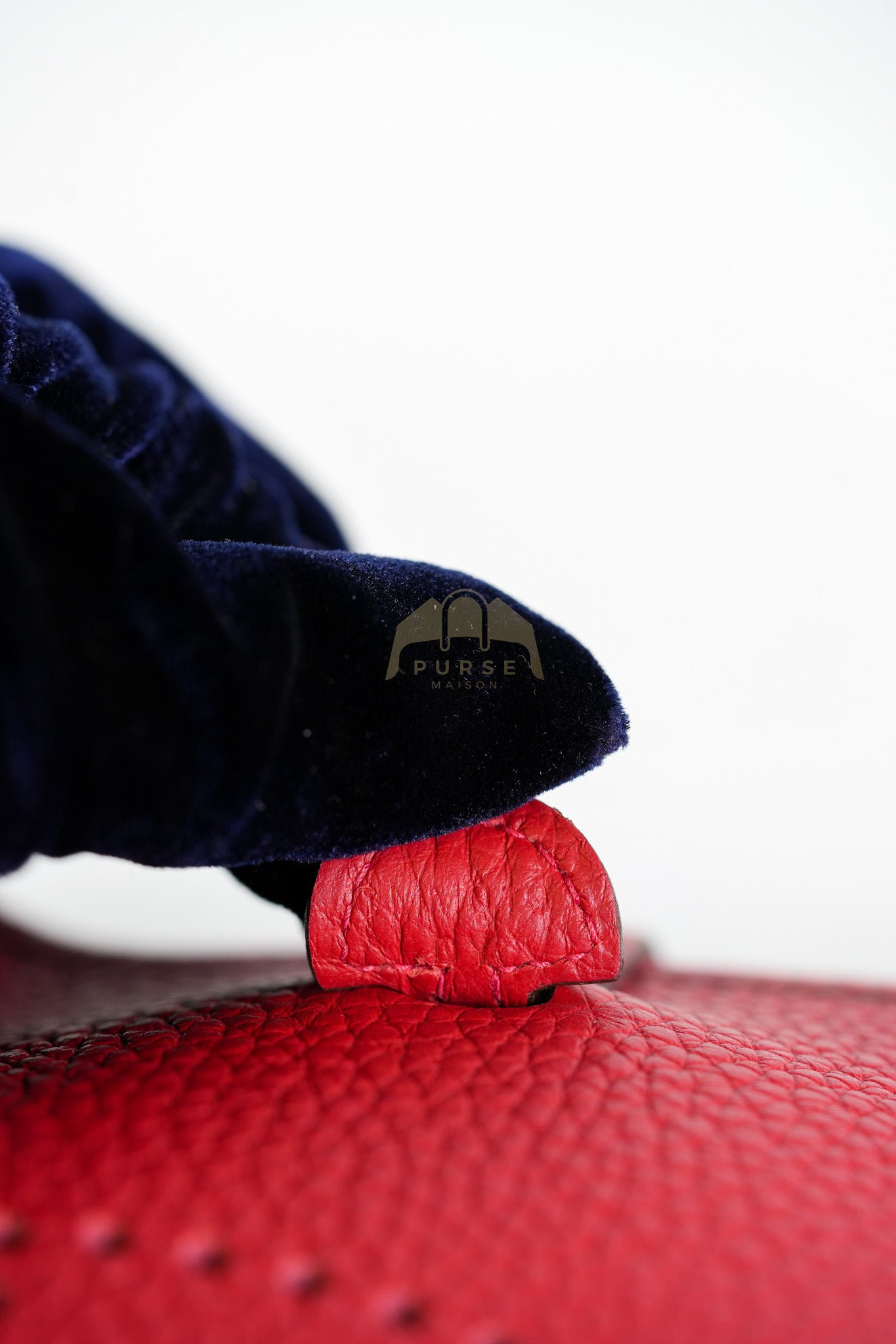 Evelyne TPM Red in Clemence Leather and Gold Hardware Stamp C (2018) | Purse Maison Luxury Bags Shop