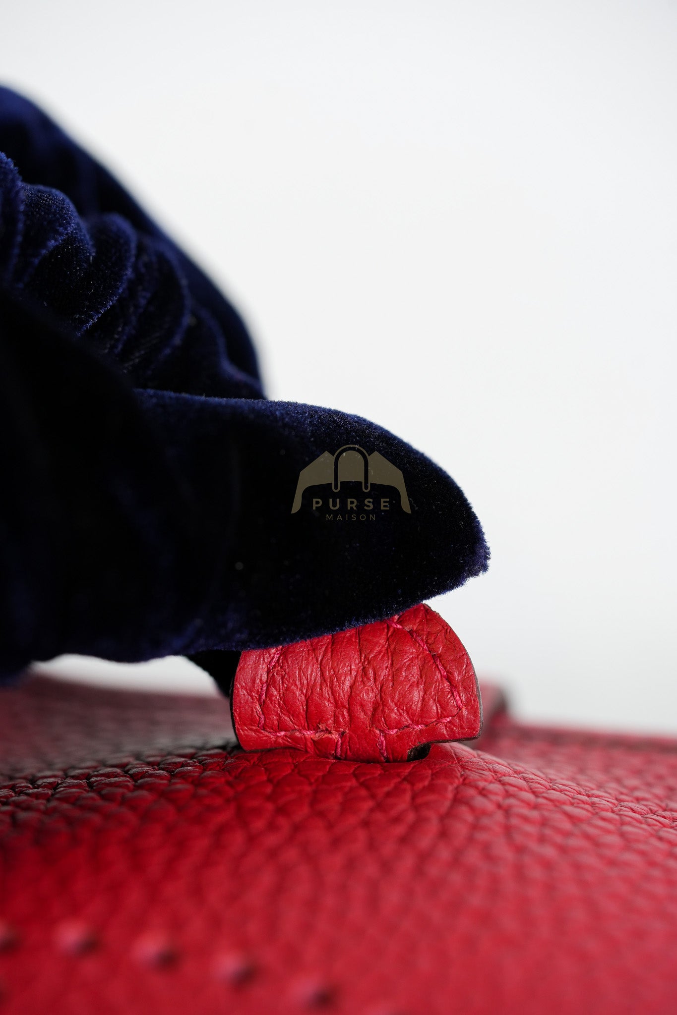 Evelyne TPM Red in Clemence Leather and Gold Hardware Stamp C (2018) | Purse Maison Luxury Bags Shop