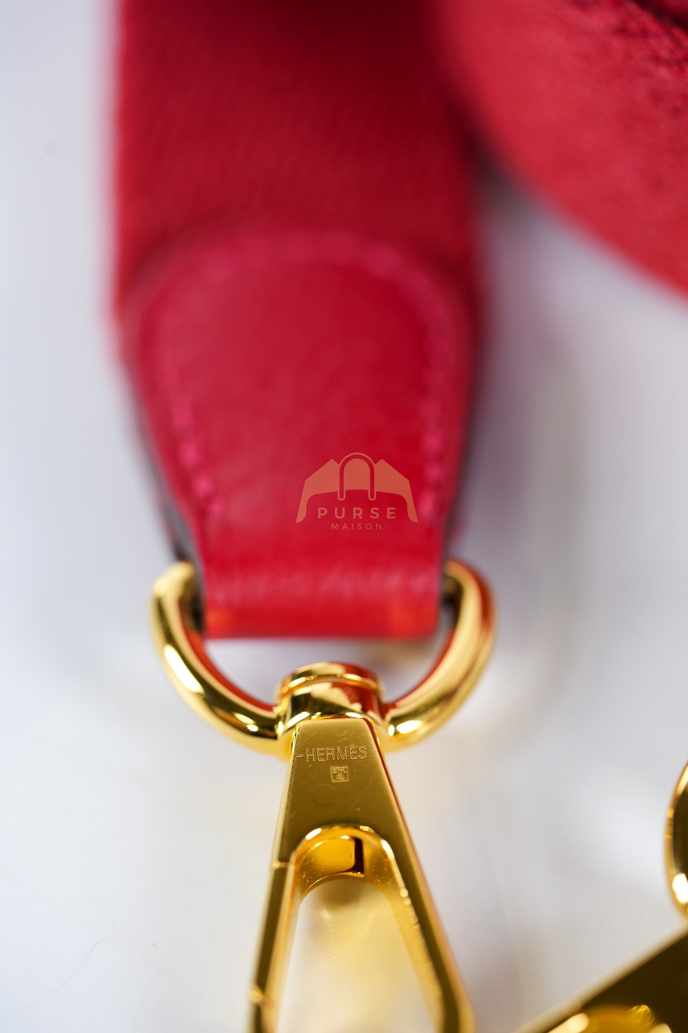 Evelyne TPM Red in Clemence Leather and Gold Hardware Stamp C (2018) | Purse Maison Luxury Bags Shop