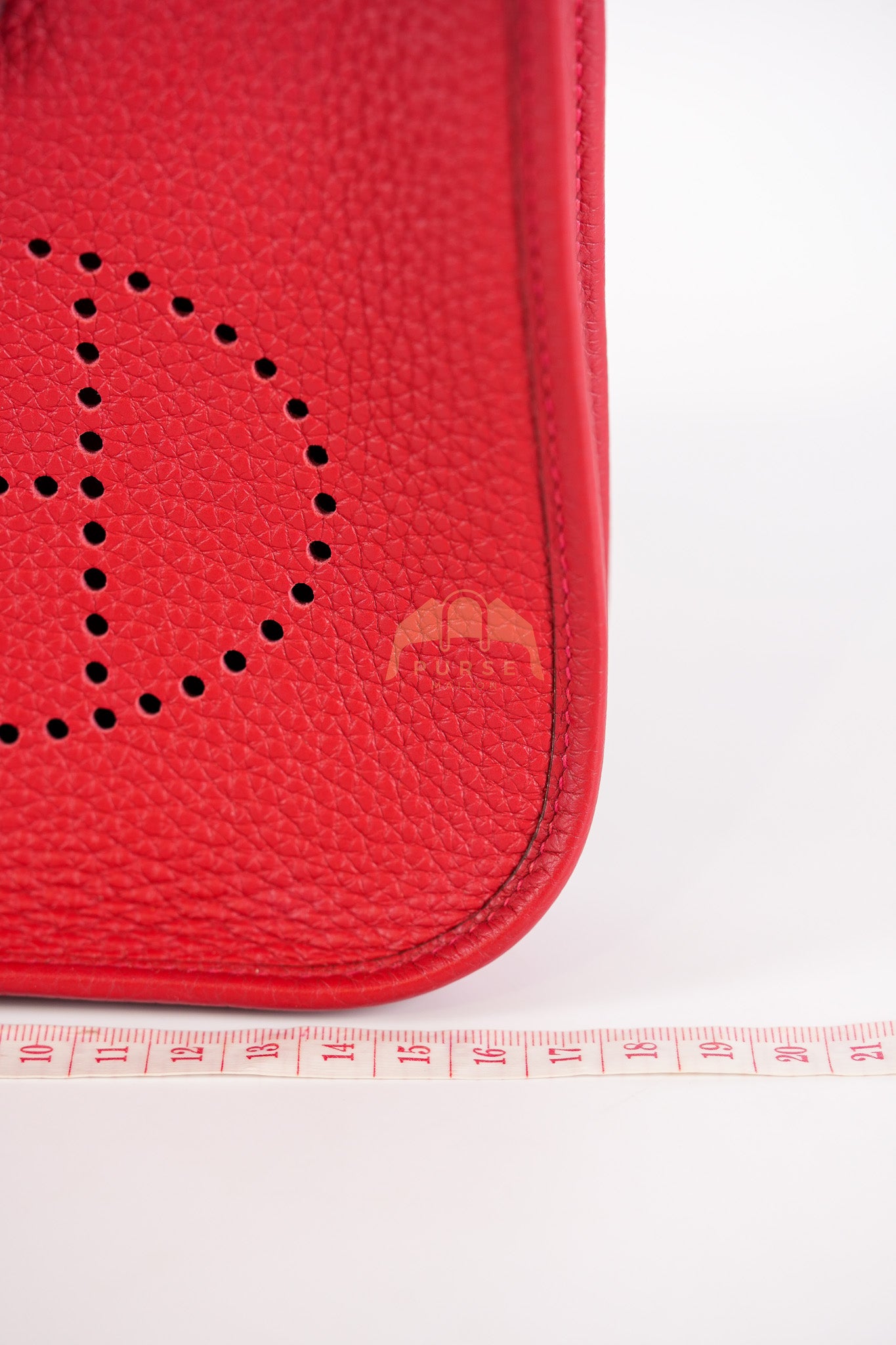 Evelyne TPM Red in Clemence Leather and Gold Hardware Stamp C (2018) | Purse Maison Luxury Bags Shop