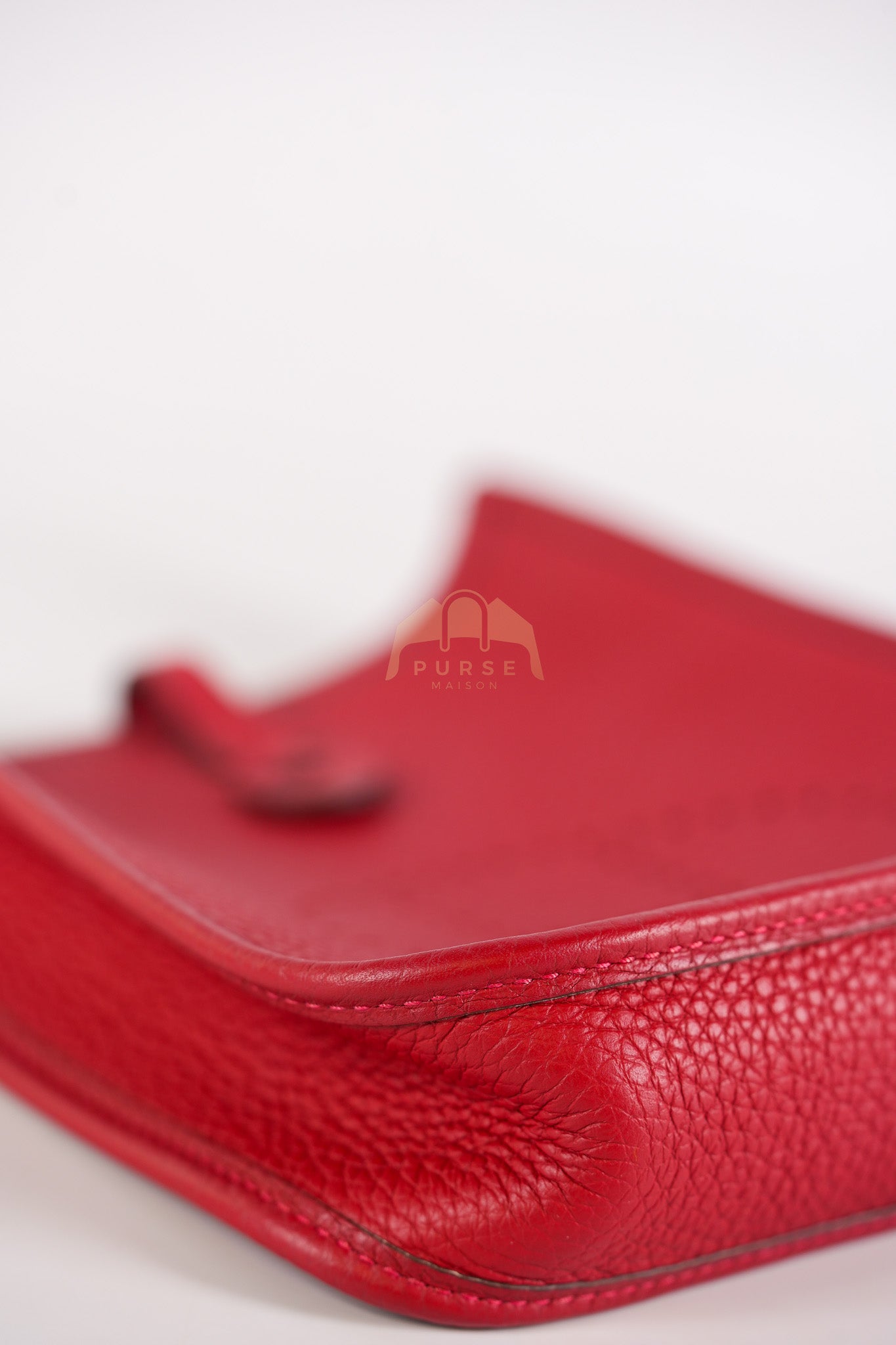 Evelyne TPM Red in Clemence Leather and Gold Hardware Stamp C (2018) | Purse Maison Luxury Bags Shop