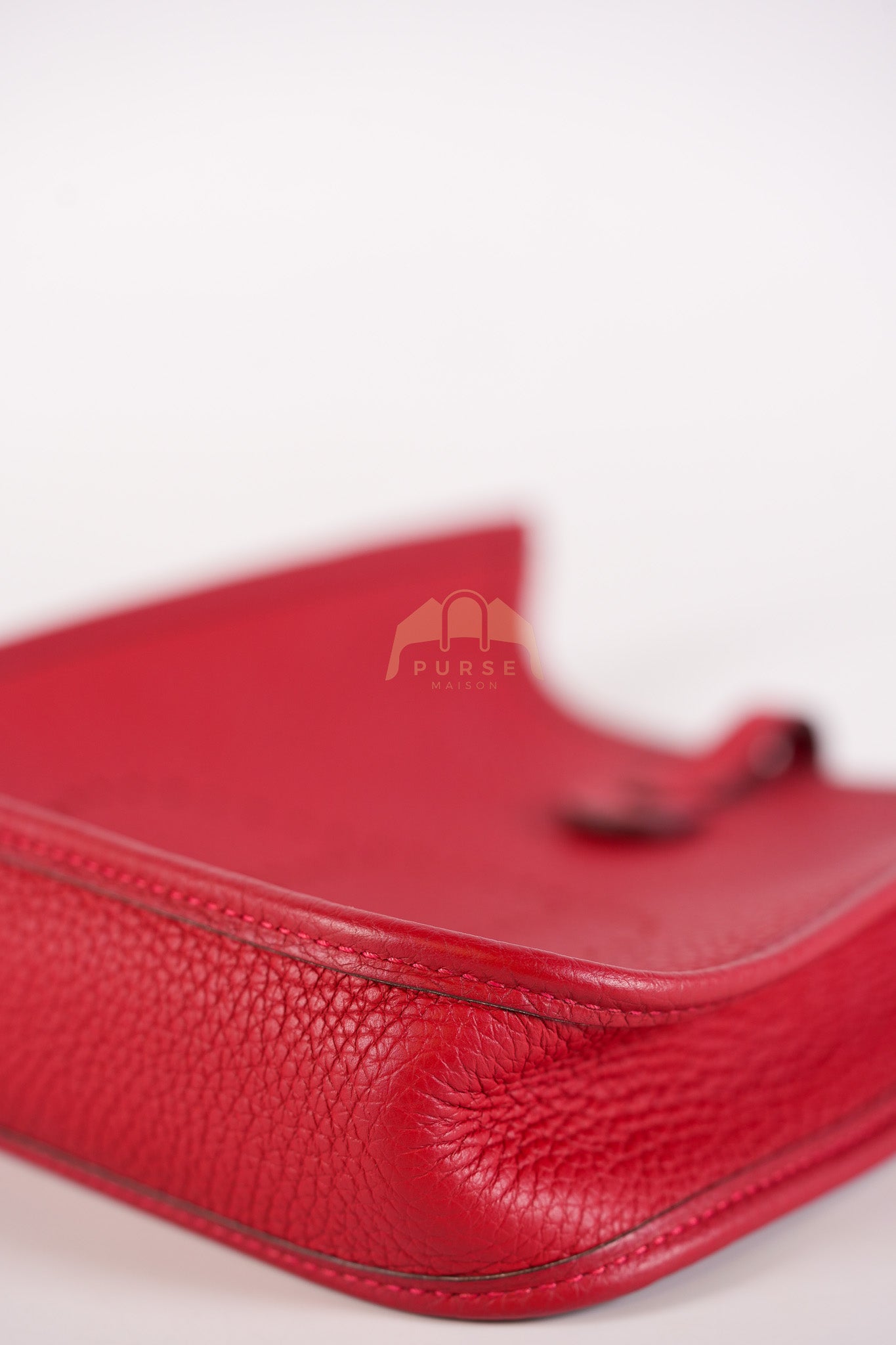 Evelyne TPM Red in Clemence Leather and Gold Hardware Stamp C (2018) | Purse Maison Luxury Bags Shop