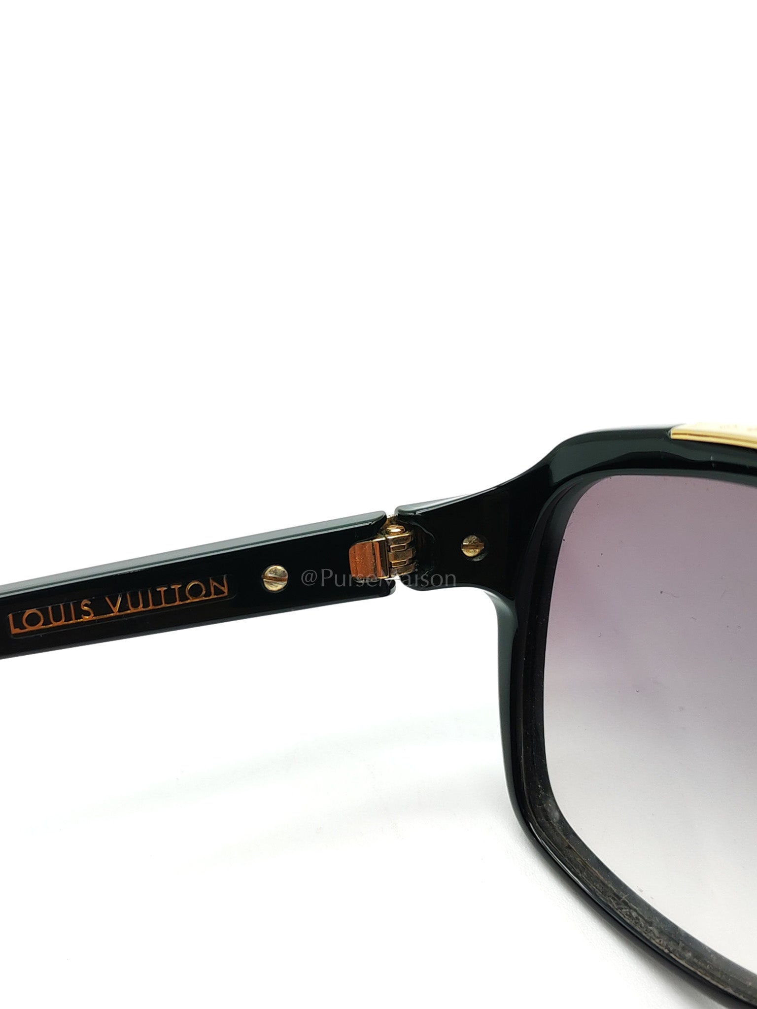 Evidence Millionaire Sunglasses in Sleek Black Acetate Frame & Gold Hardware | Purse Maison Luxury Bags Shop