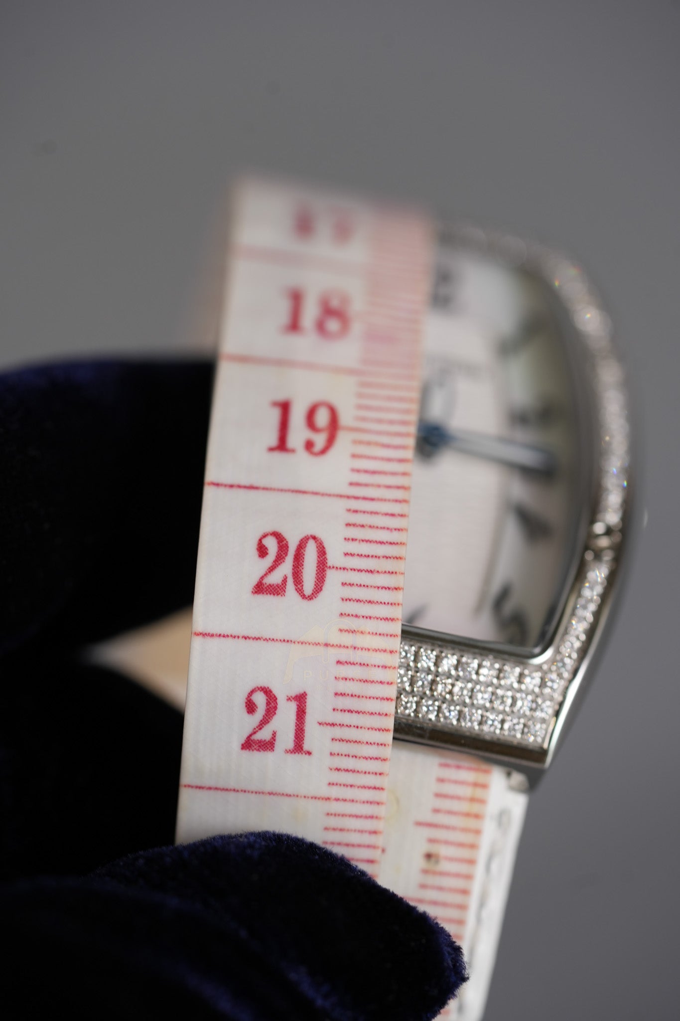 Evolution Mini Watch in Mother Pearl Dial & Diamond Steel Case on White Leather Strap | Purse Maison Luxury Bags Shop