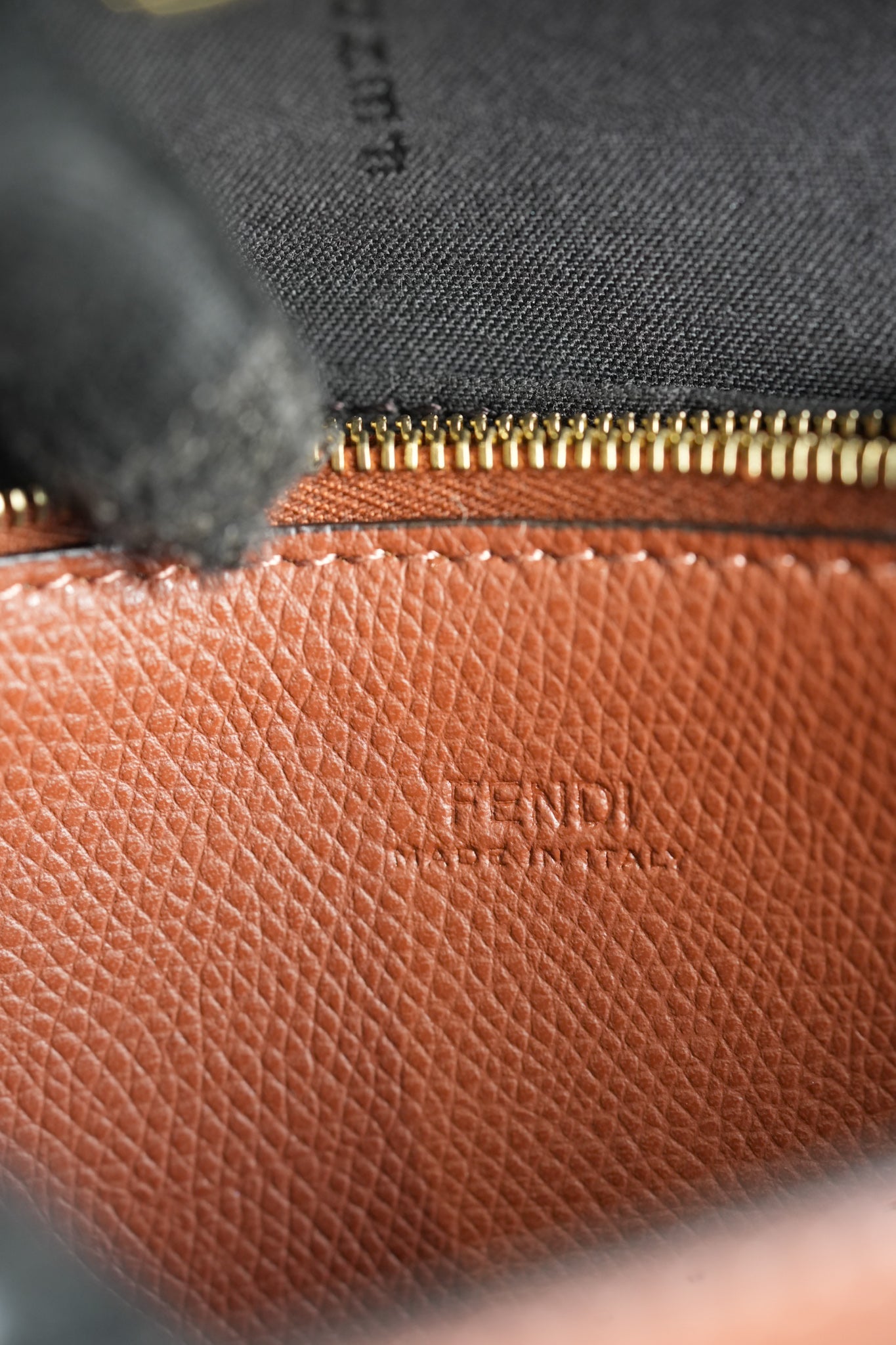 F is Fendi Wallet on Chain in Dark Brown Grained Calfskin | Purse Maison Luxury Bags Shop