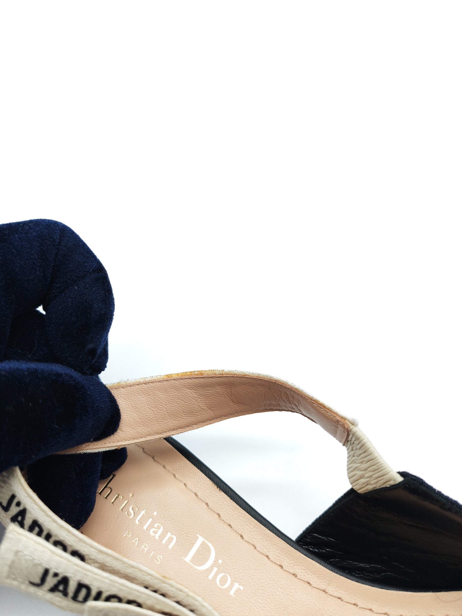Fabric & Ribbon J'Adior Slingback Ballet Flats Size 37.5 EU (25 cm) | Purse Maison Luxury Bags Shop
