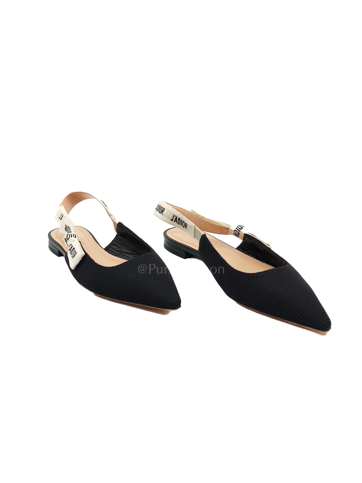 Fabric & Ribbon J'Adior Slingback Ballet Flats Size 37.5 EU (25 cm) | Purse Maison Luxury Bags Shop
