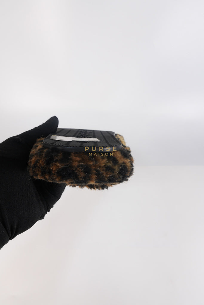 Faux Fur Leopard Animal Print Slides Size 37 EU (23.5cm) | Purse Maison Luxury Bags Shop